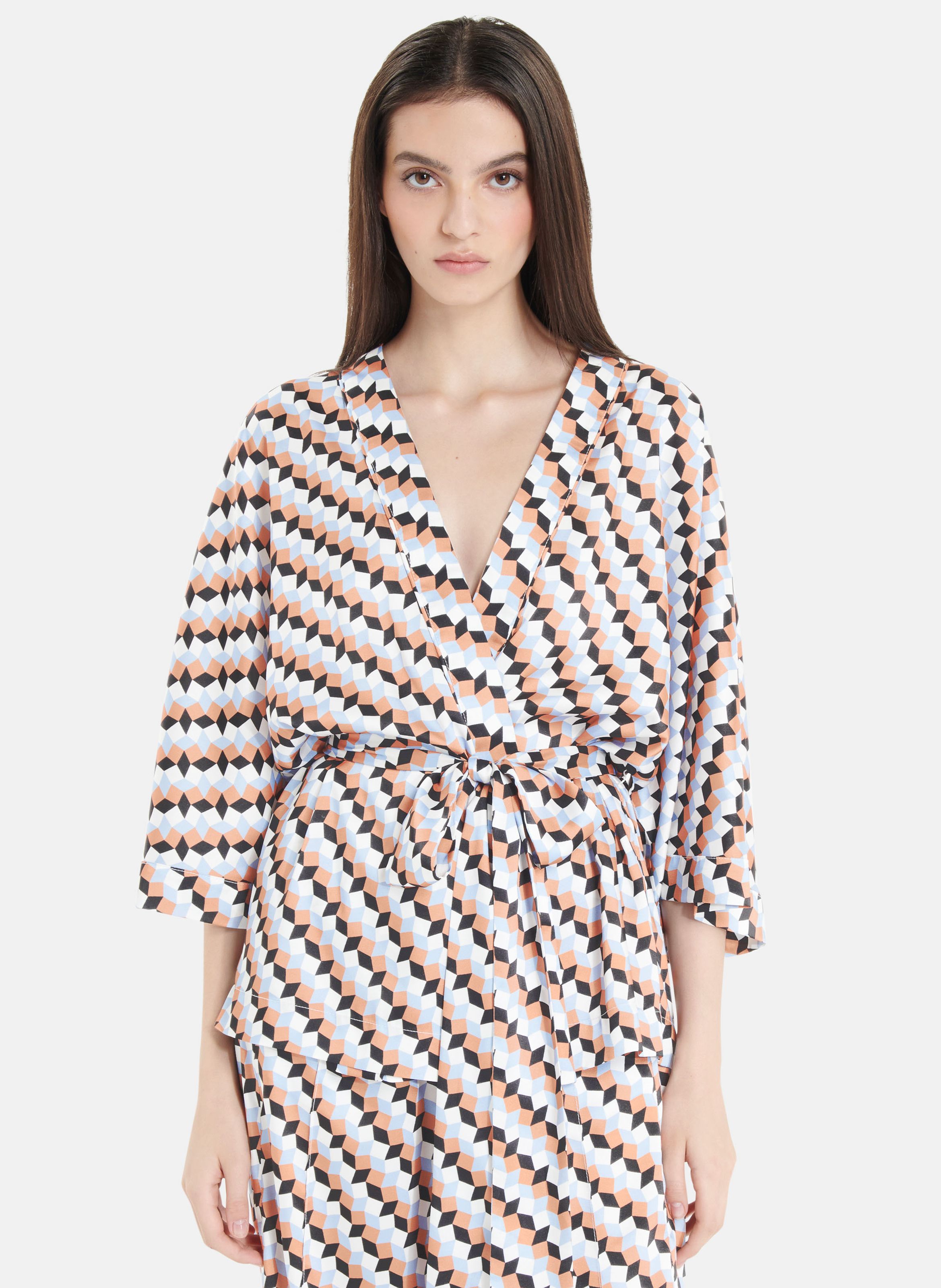 NoName Kimono DAMEN Hemden & T-Shirts Kimono Bi-Material Schwarz/Weiß L Rabatt 67 % 