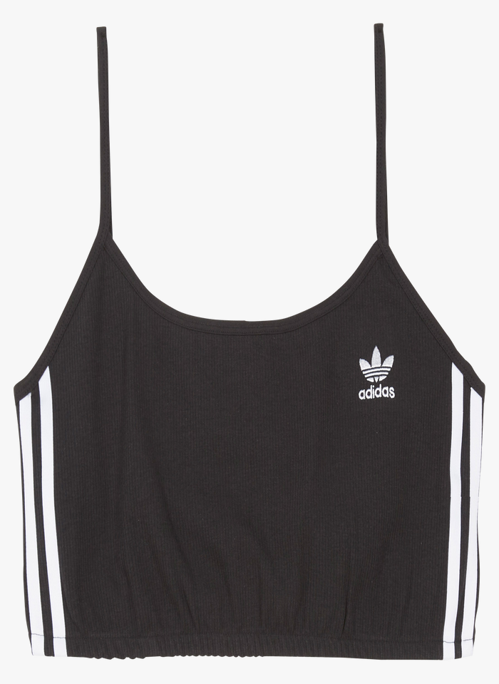 Cotton Brassiere With Embroidered Logo Black Adidas - Women