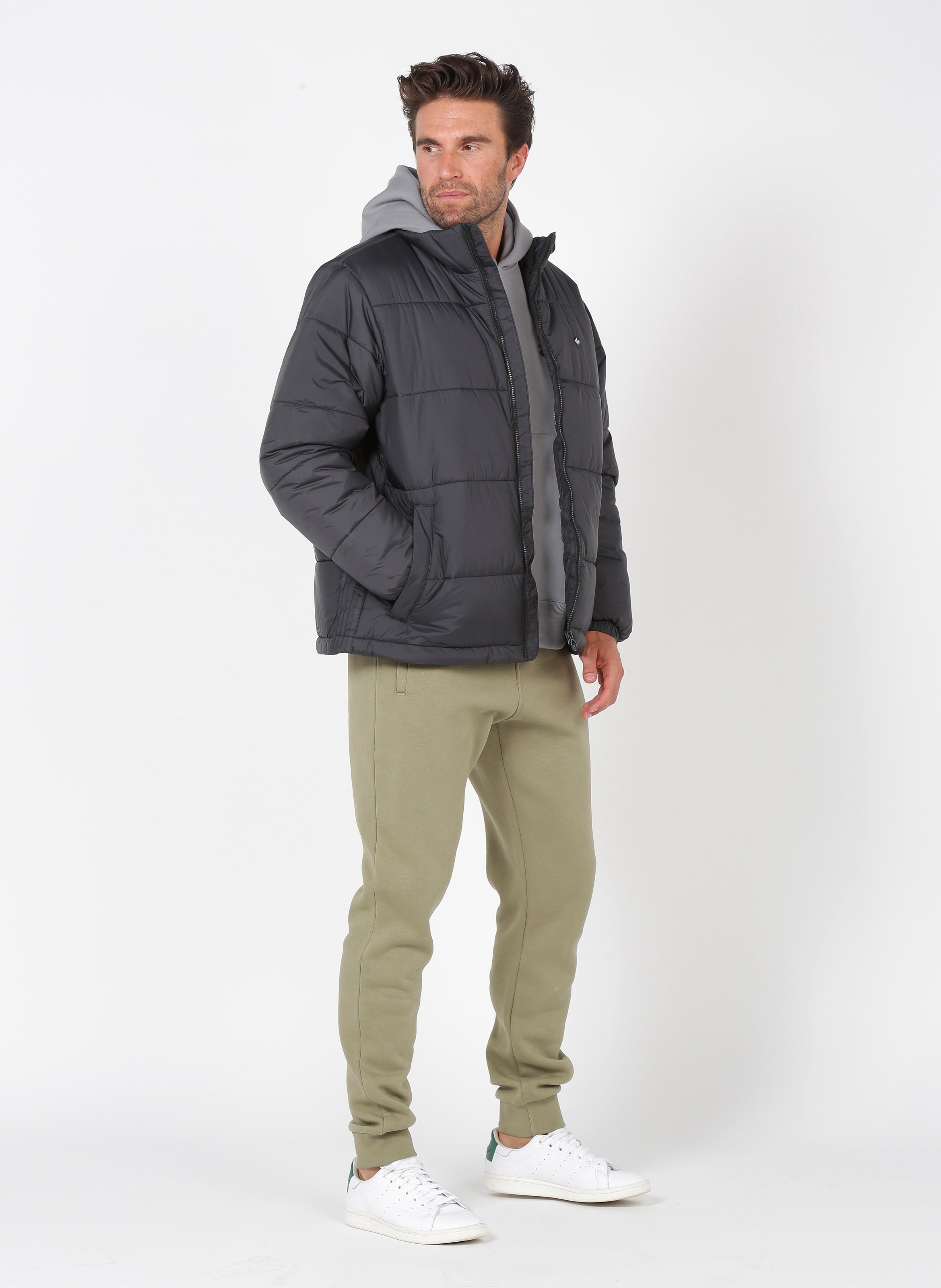 adidas black quilted jacket
