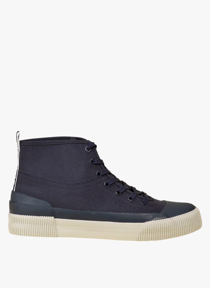 AIGLE Blue High-top canvas sneakers