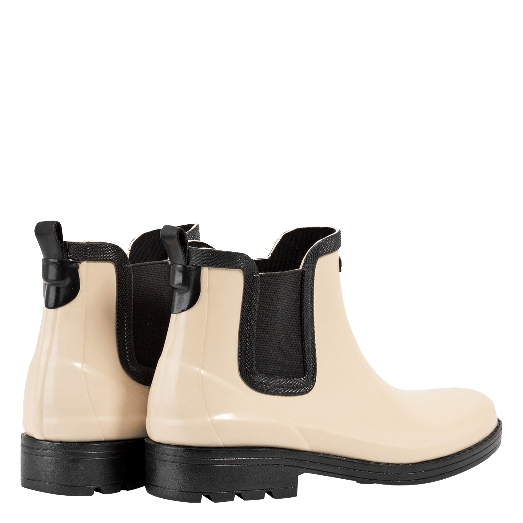 beige rain boots