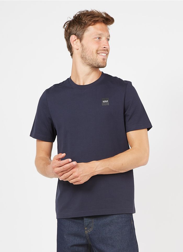 AIGLE Blue Regular-fit round-neck cotton T-shirt