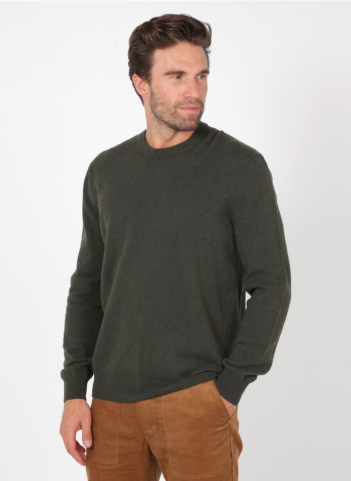 AIGLE Khaki Regular-fit wool-blend sweater with round neck