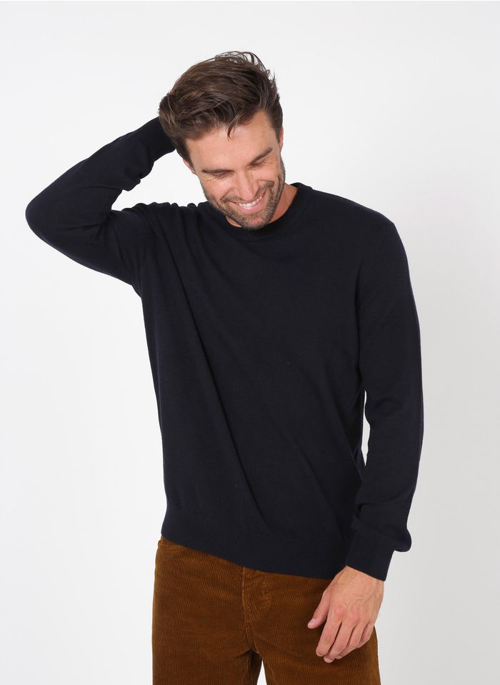 AIGLE Blue Round-neck wool-blend sweater