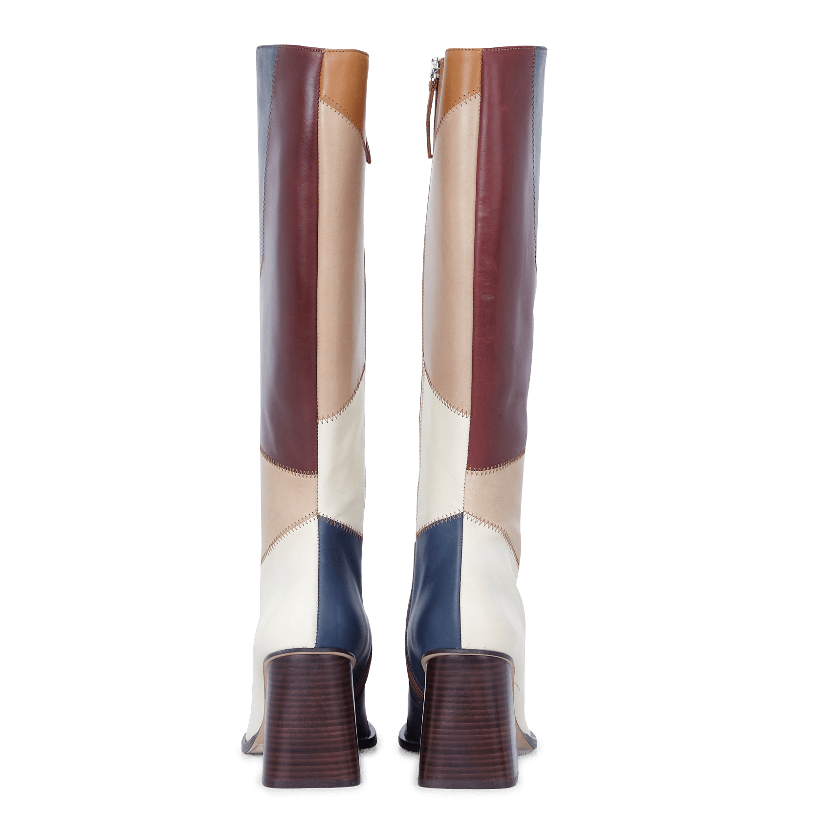 multi colored leather boots