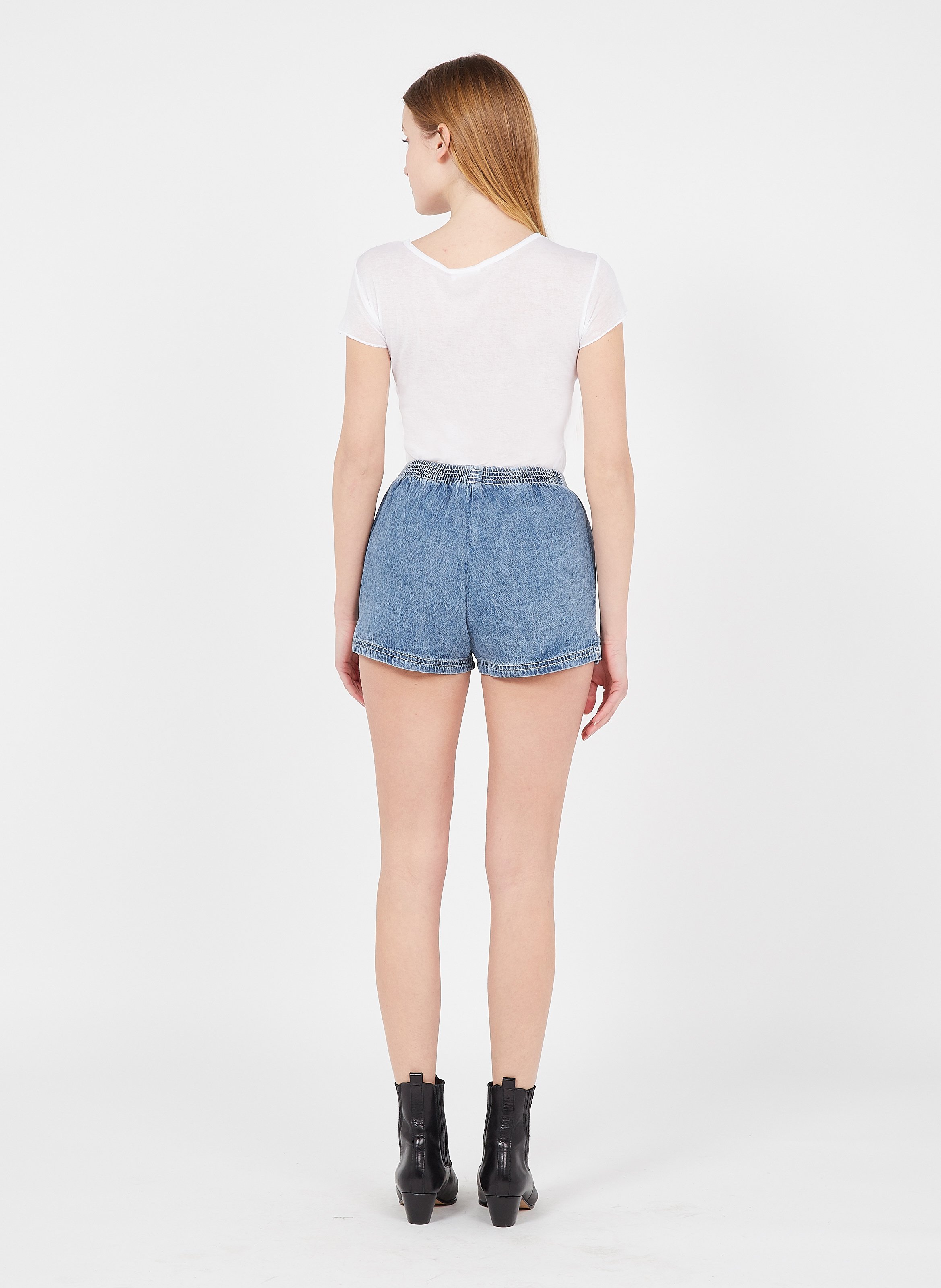 Sale Denim Shorts Bleu Stone American 