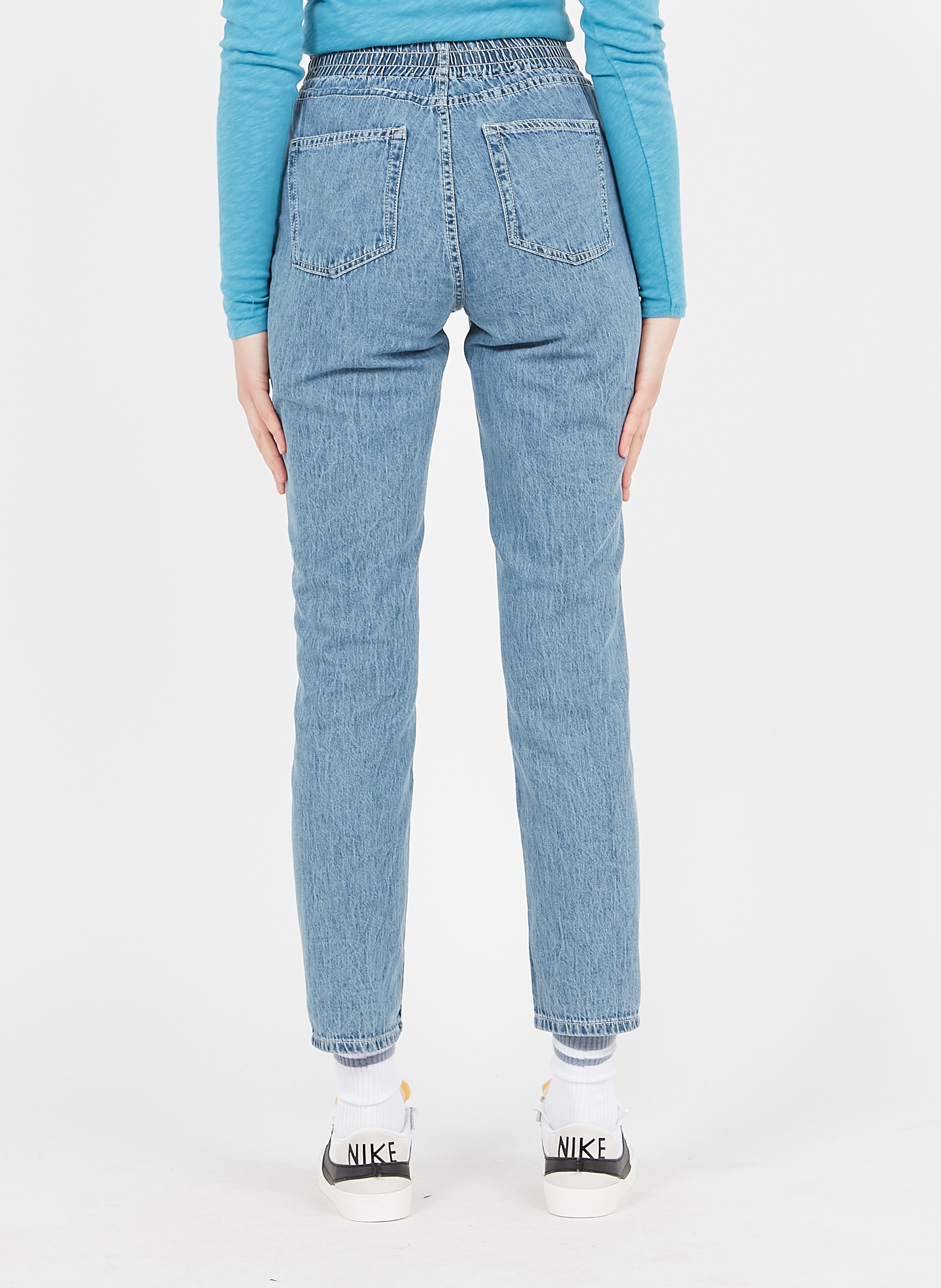 High-rise Straight-leg Jeans Bleu Stone American Vintage - Women | Place  des Tendances