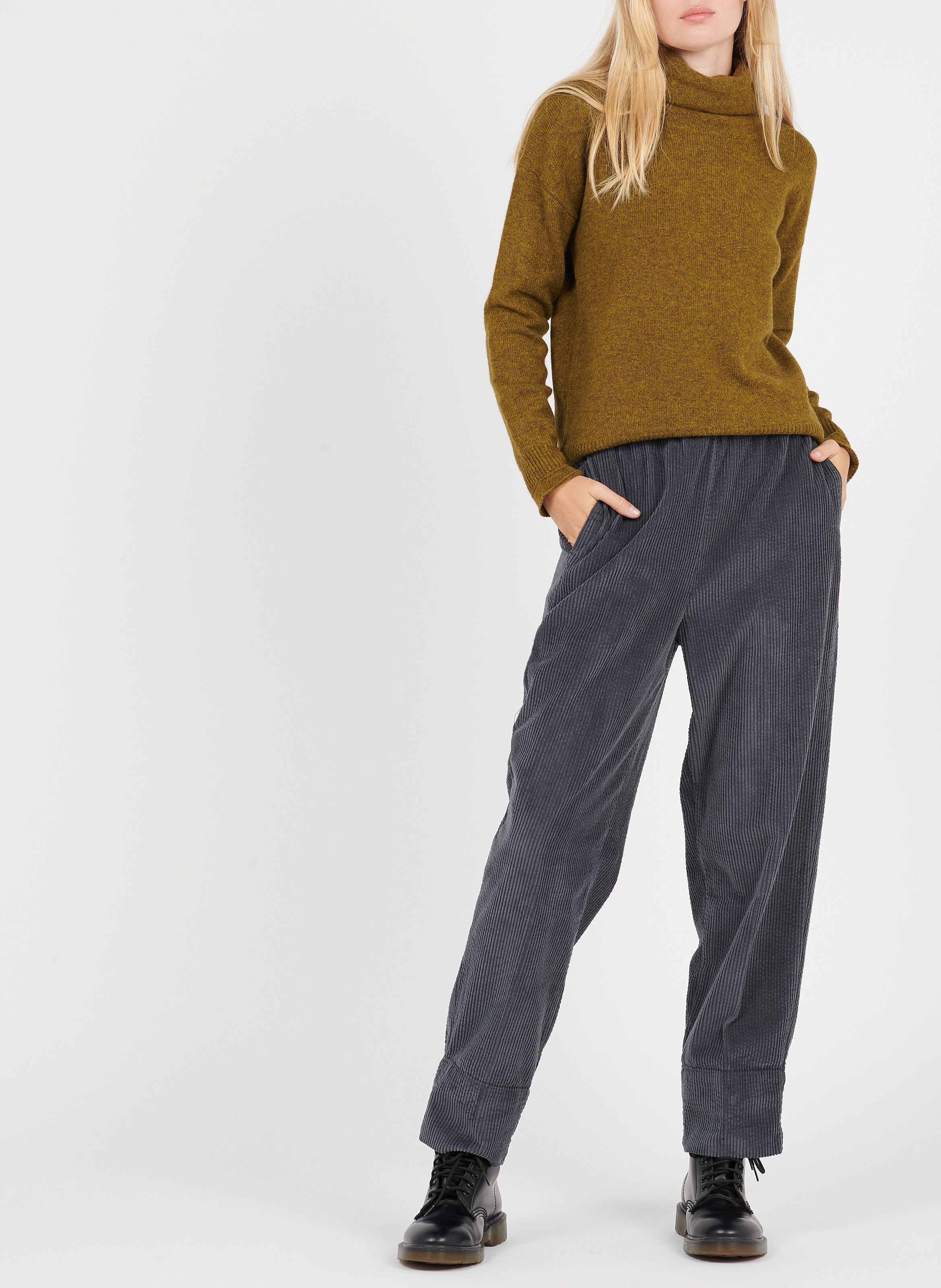 High-waisted Wide-leg Corduroy Pants Zinc American Vintage - Women