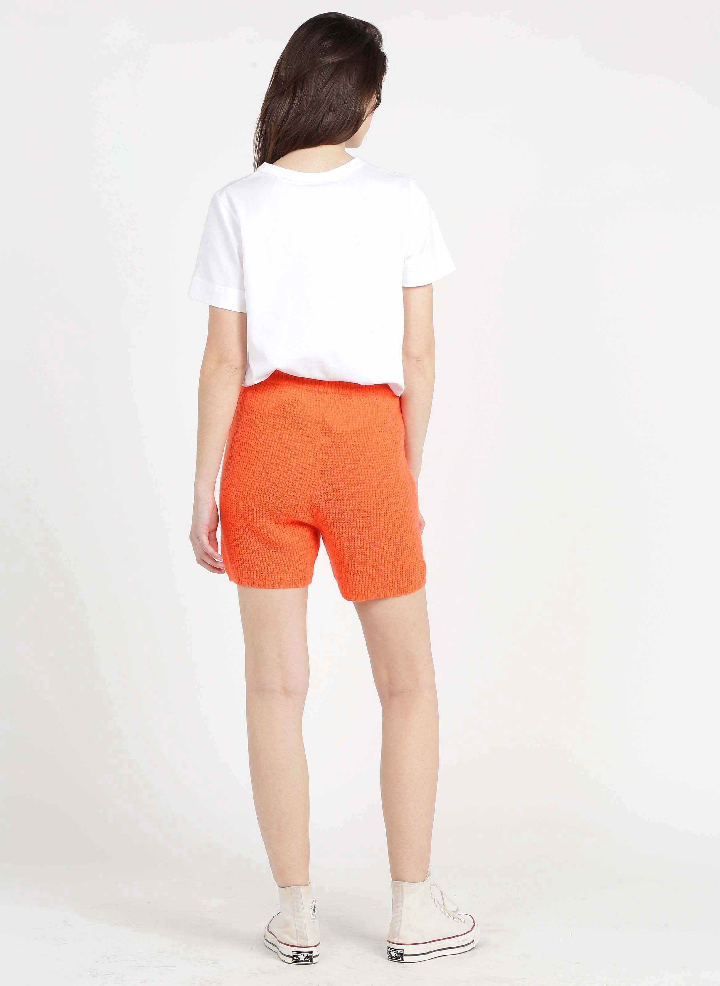 Orange knit shorts Clearance