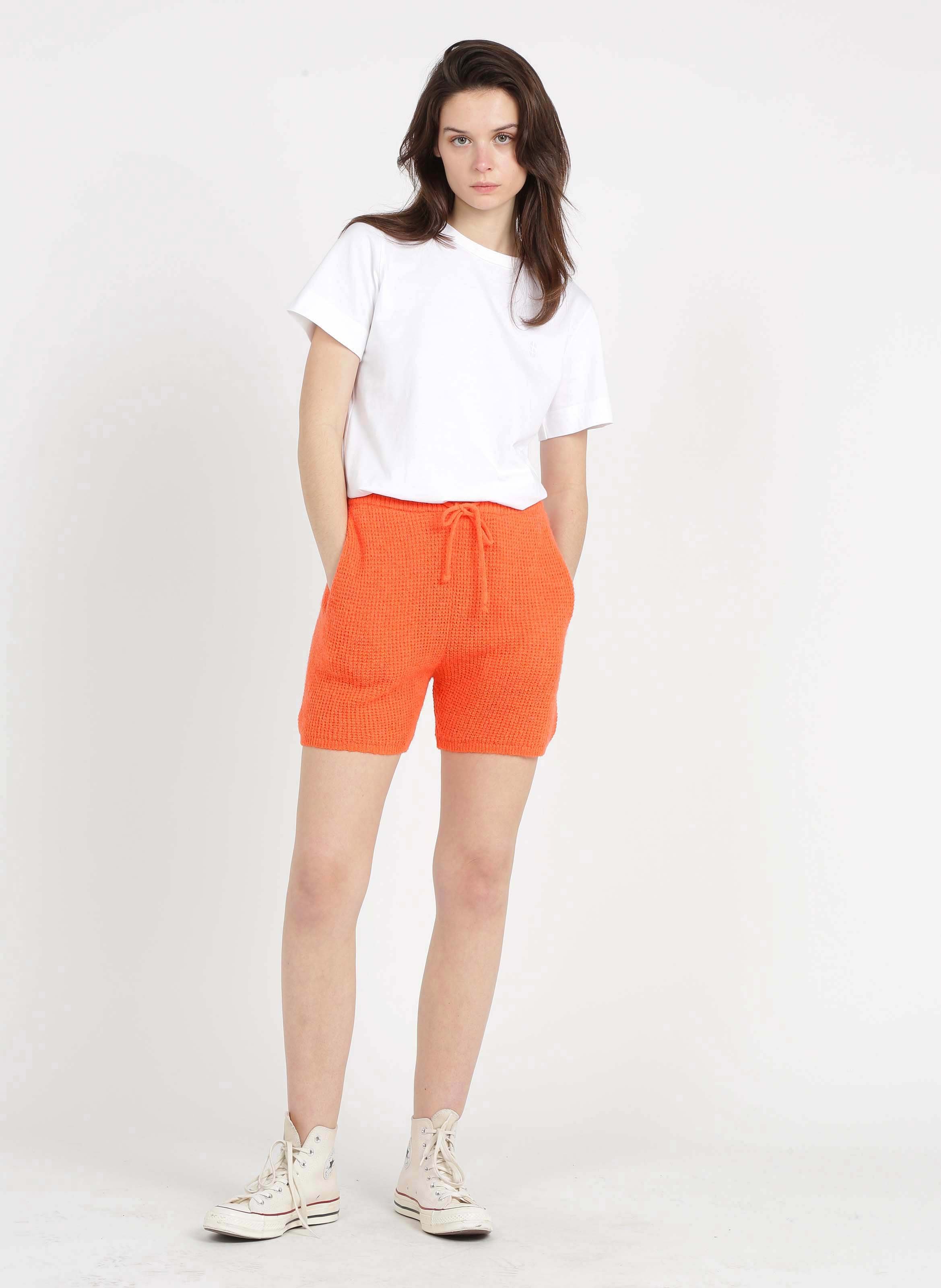 Orange knit shorts Clearance