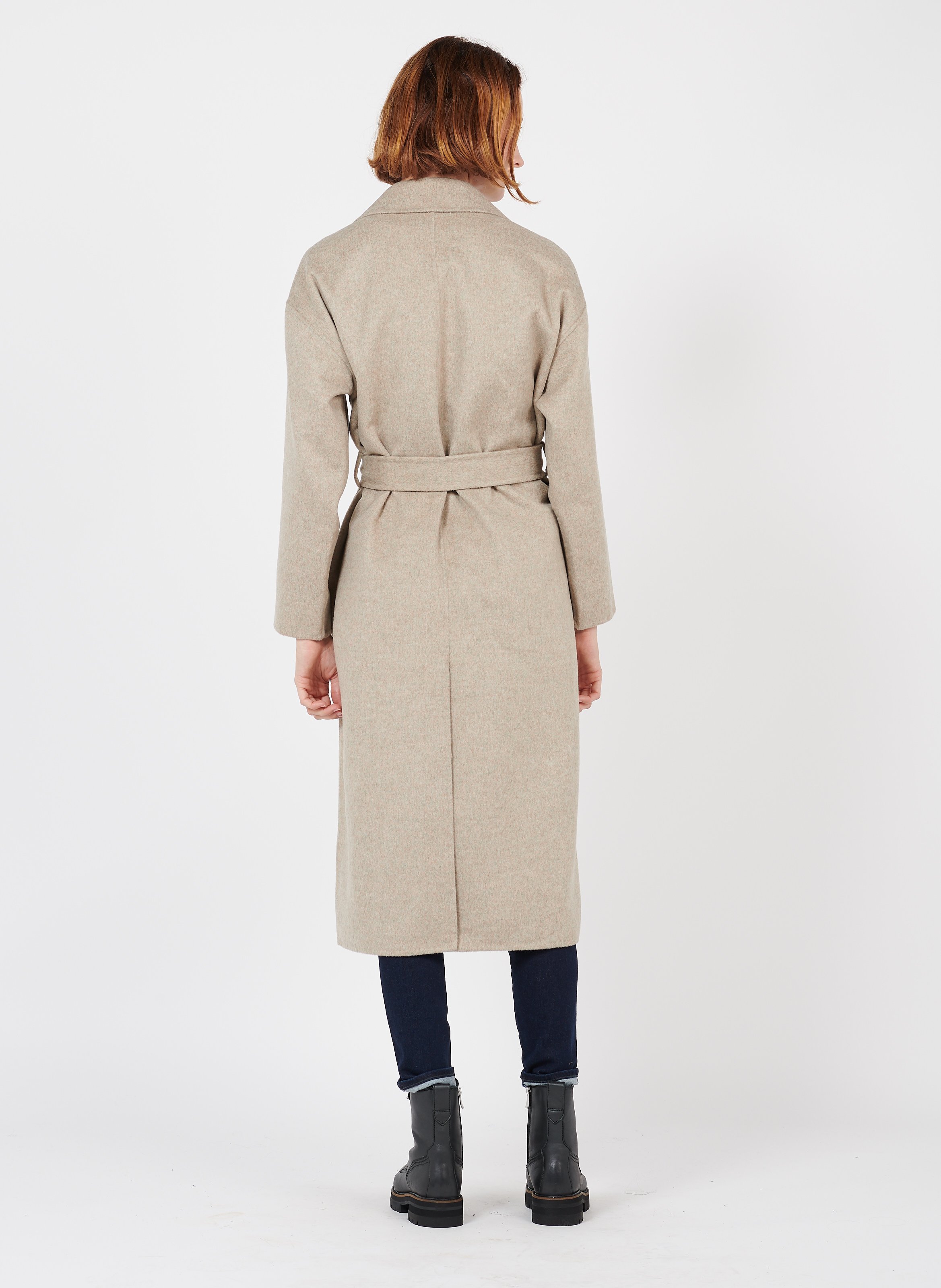 long beige coat