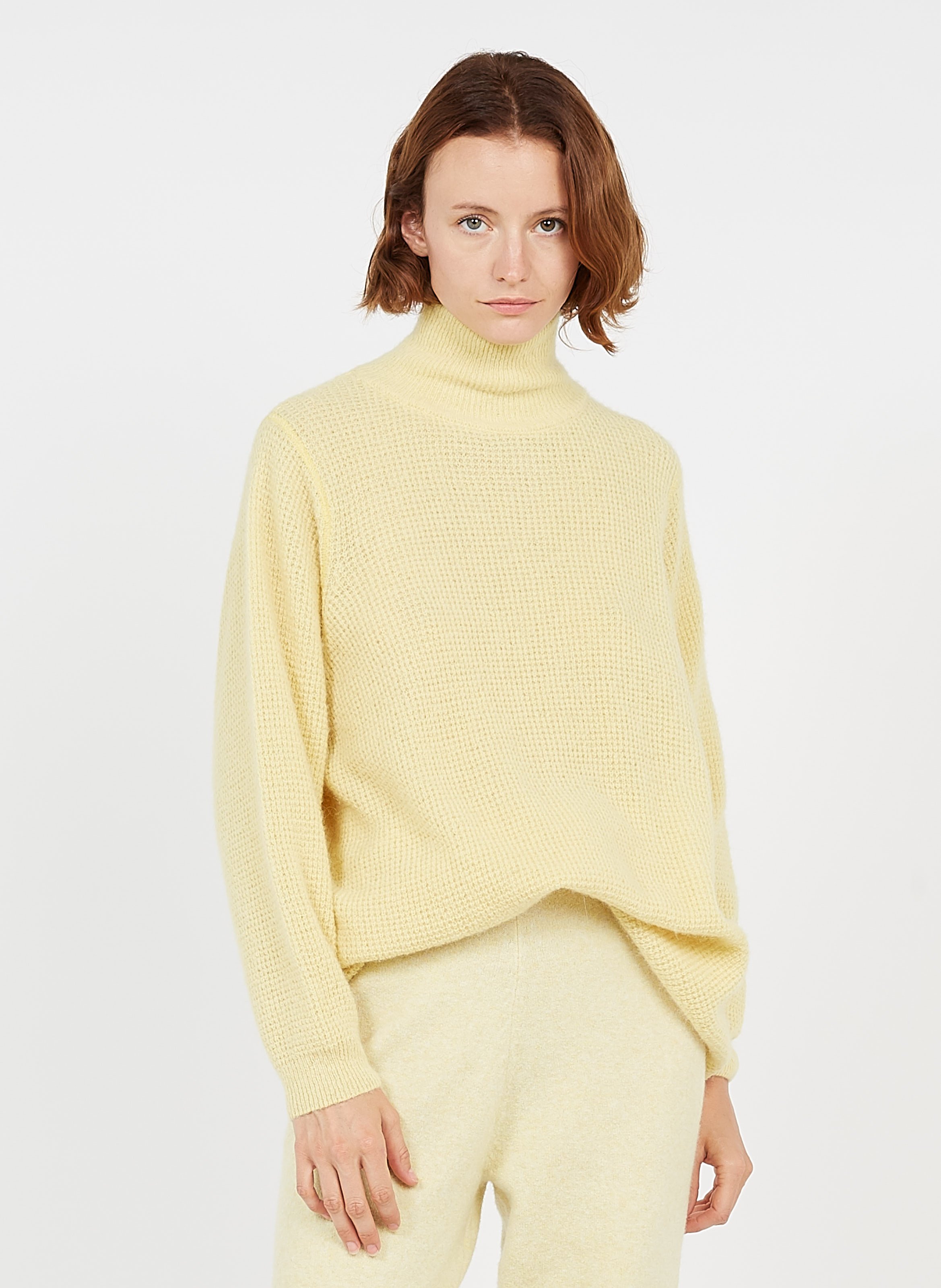 yellow angora sweater