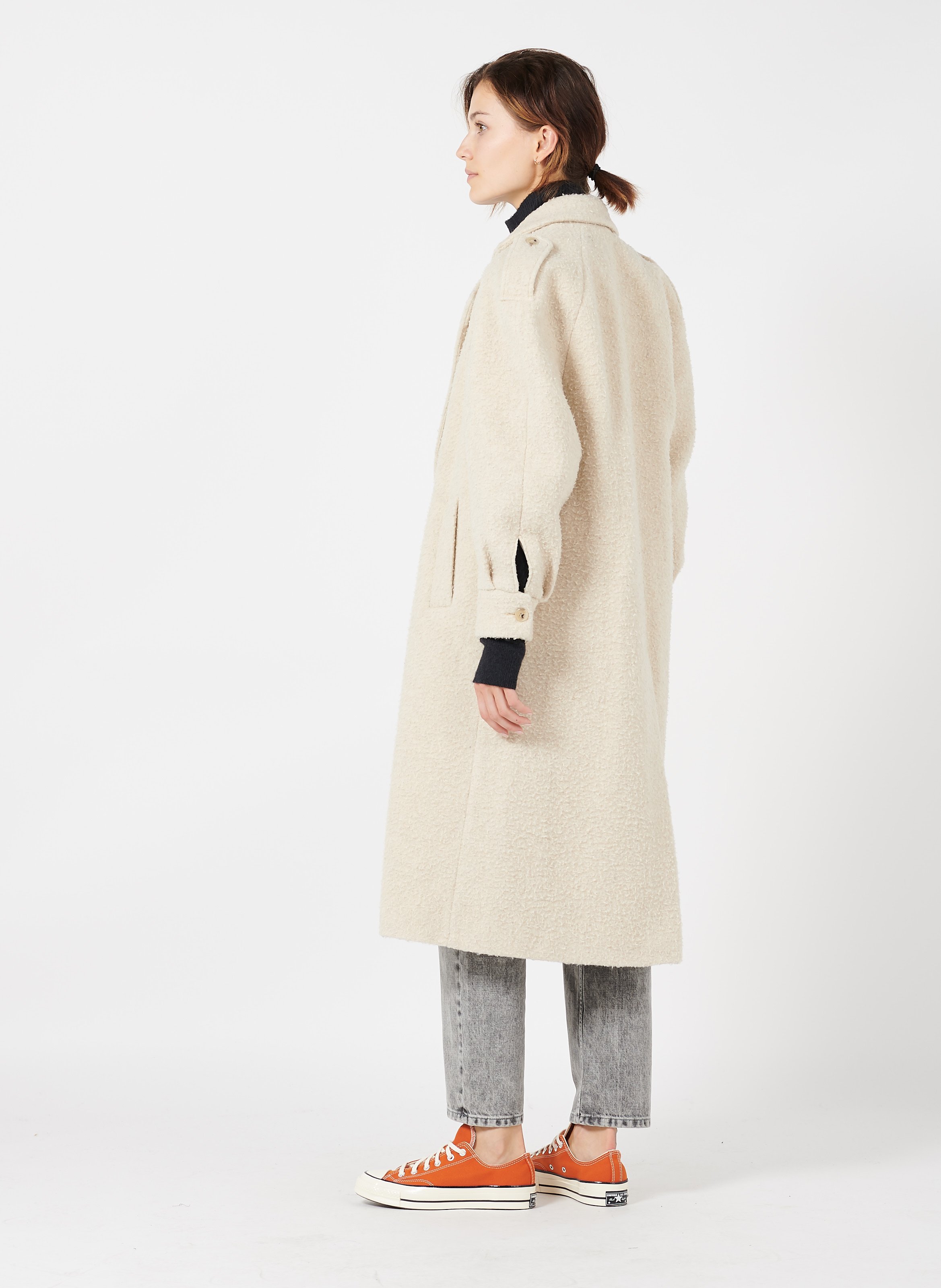 wool blend maxi coat