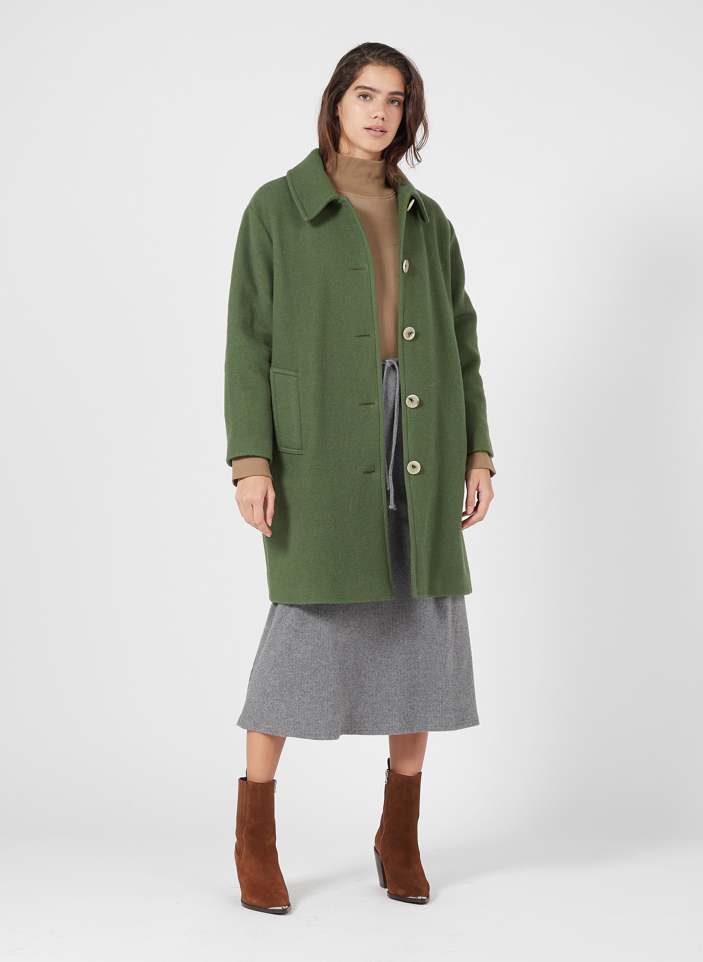khaki oversized coat