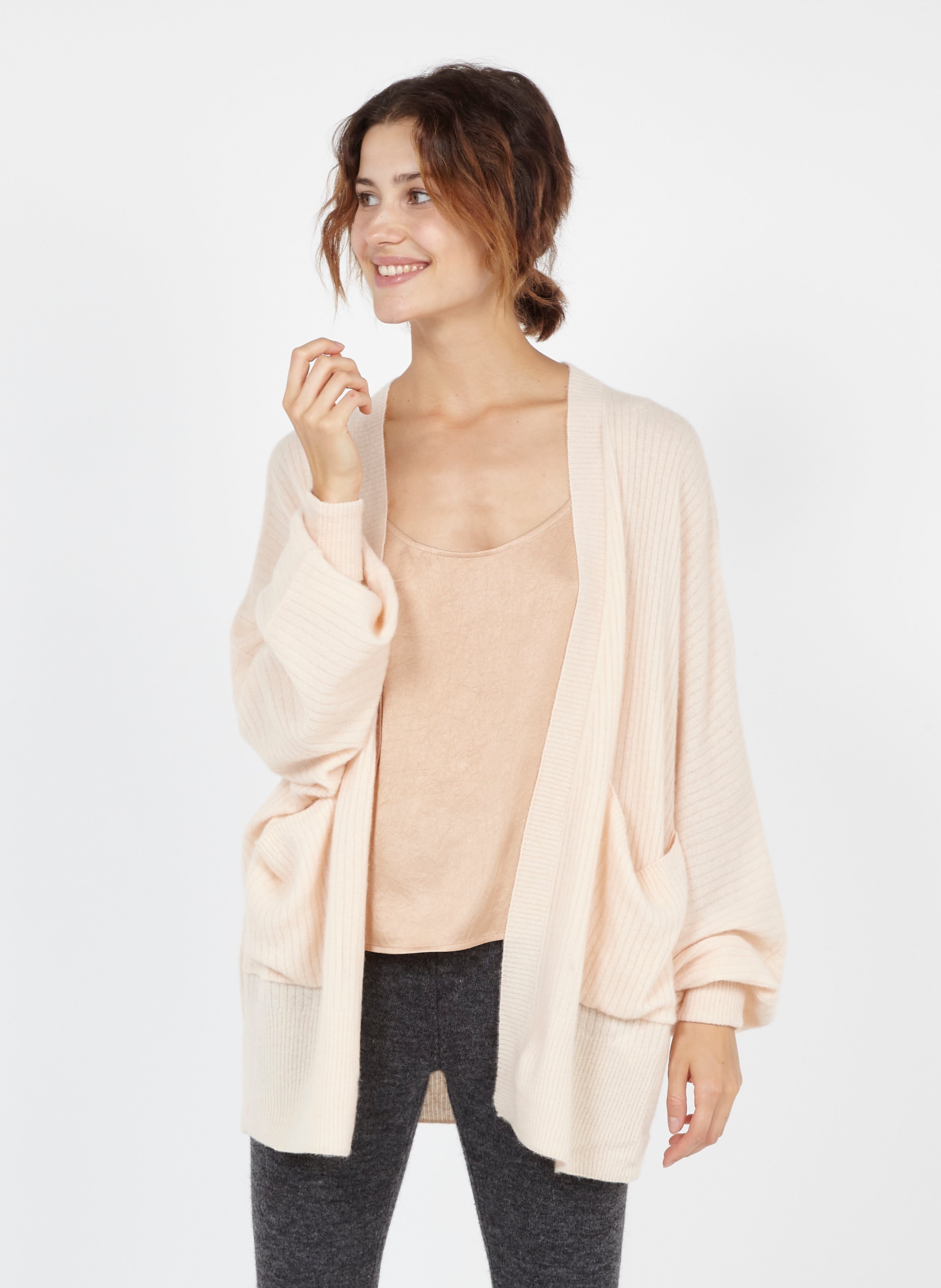 buttonless cardigan