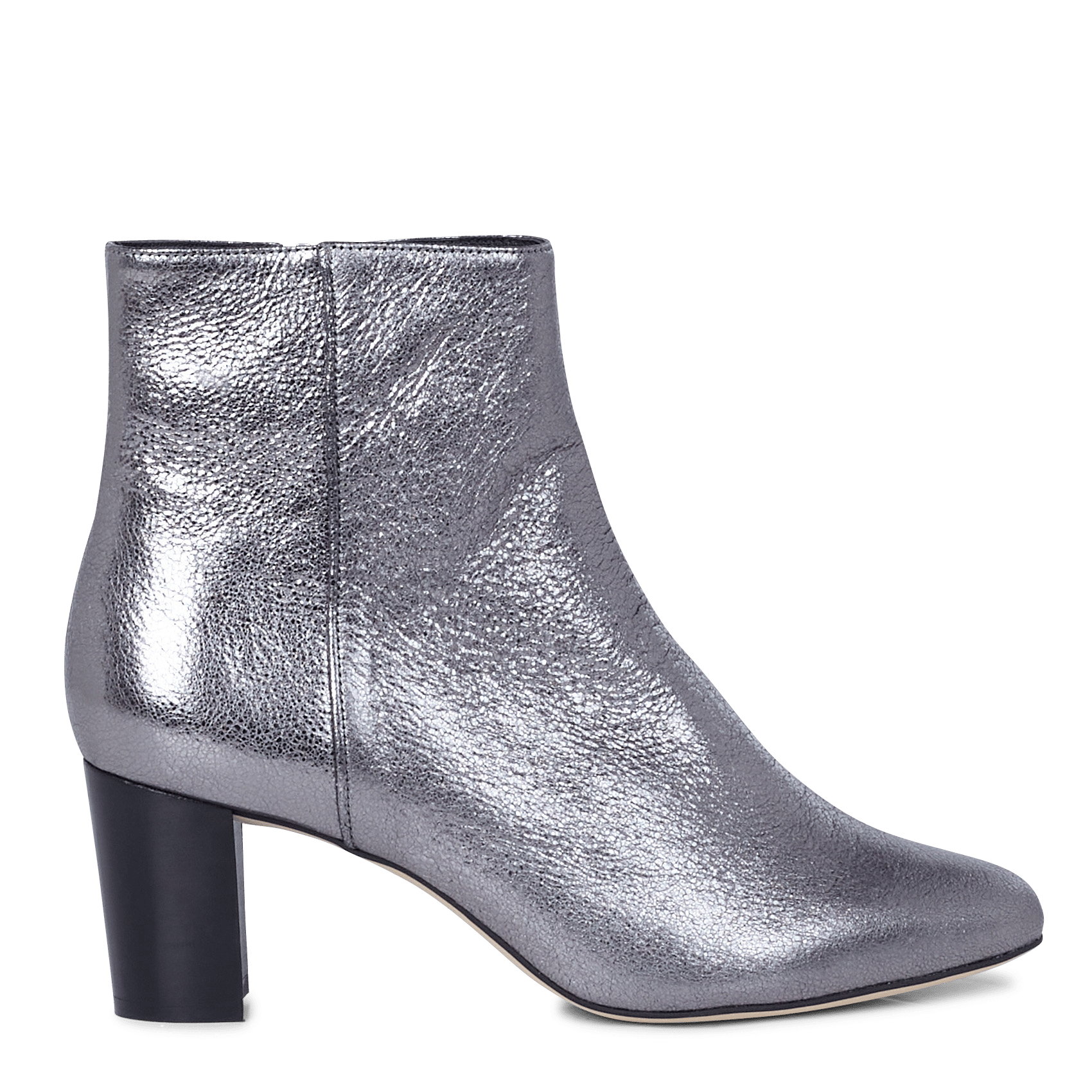 silver boots low heel