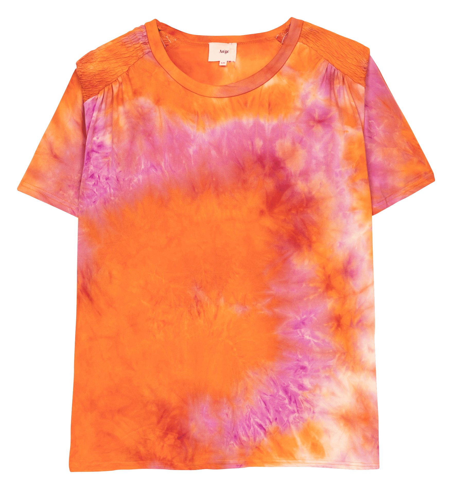 Sale Fluid Tie-dye T-shirt Orange An'ge 