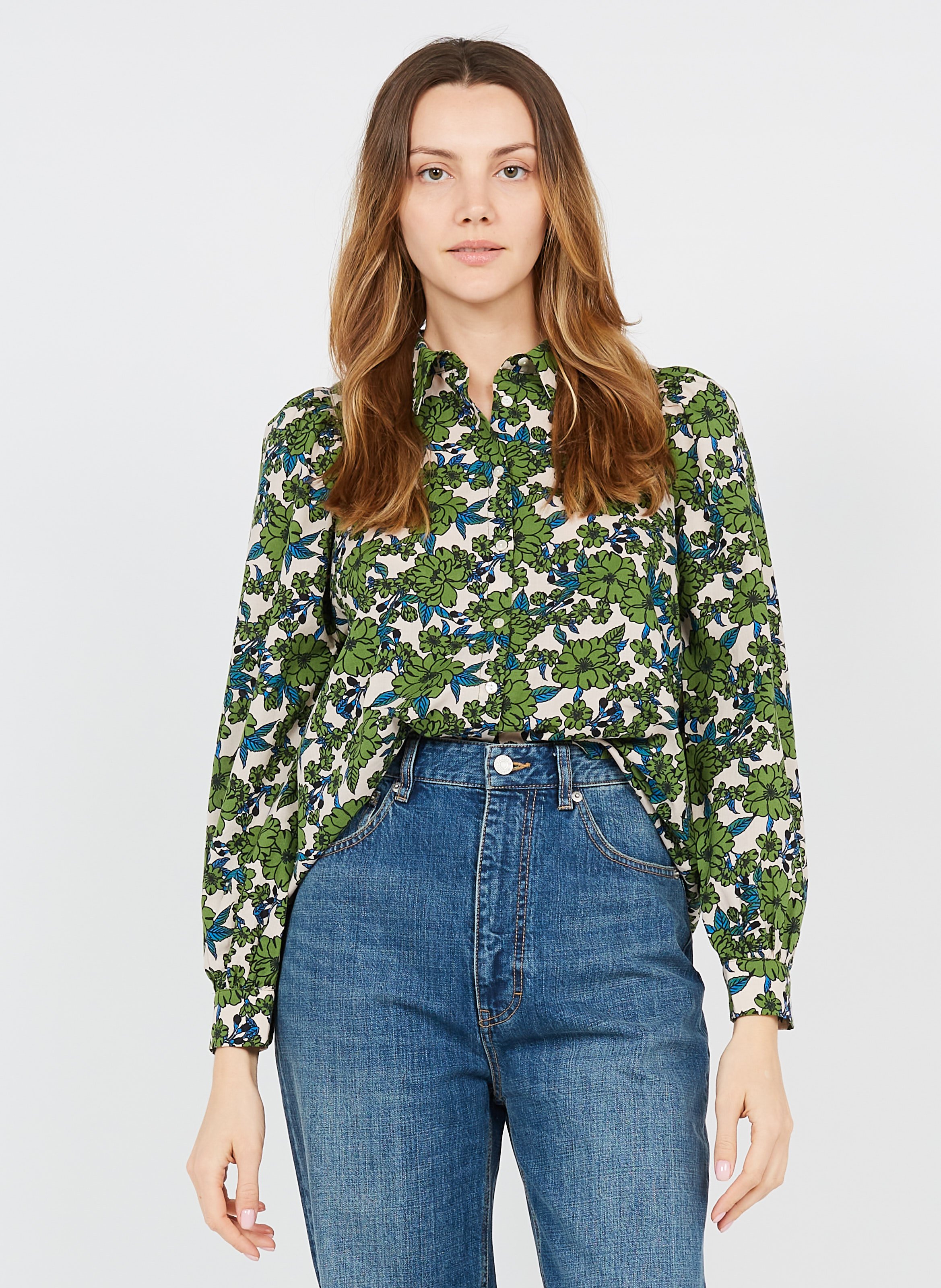 Sale Printed Cotton Shirt With Classic 