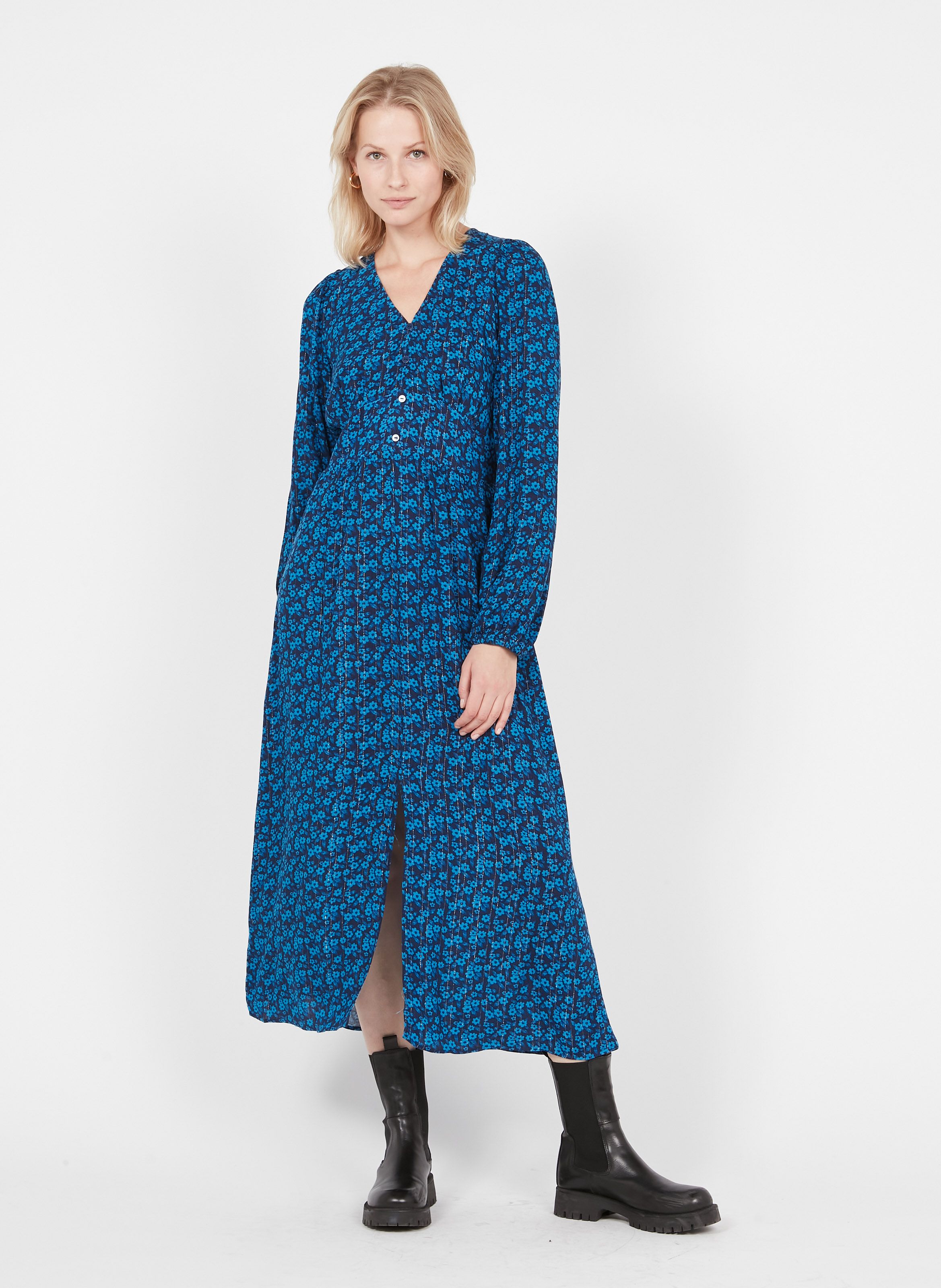 nat heart midi shirt dress