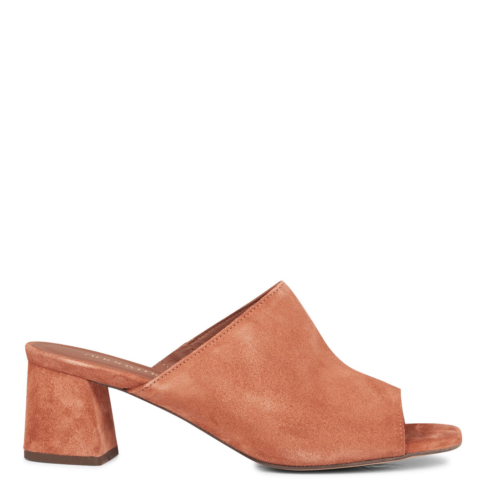 suede mules block heel