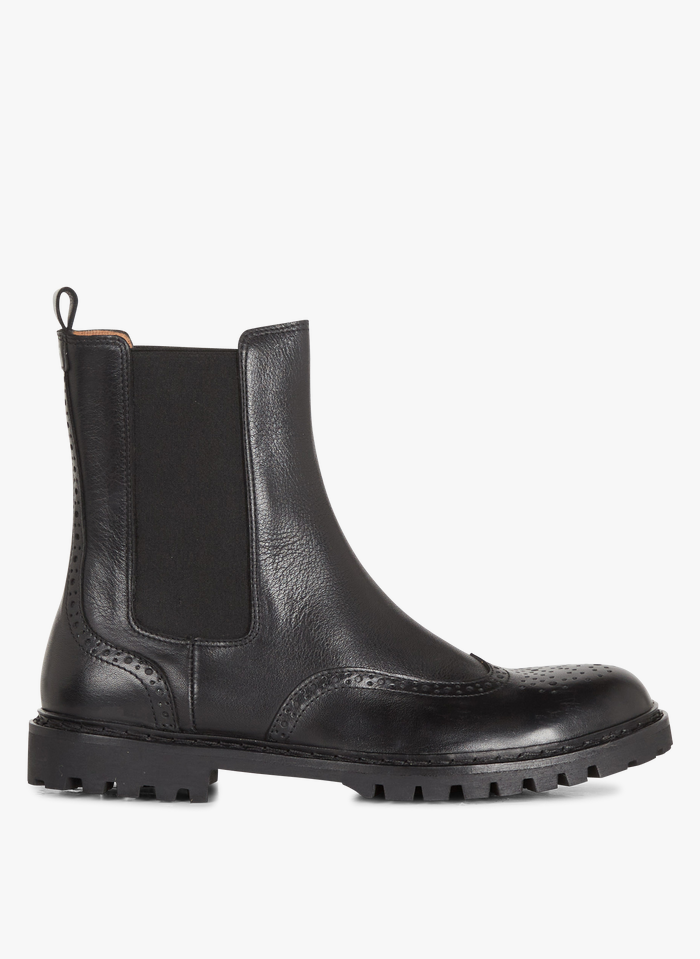 ANTHOLOGY PARIS Black Leather mid-calf boots