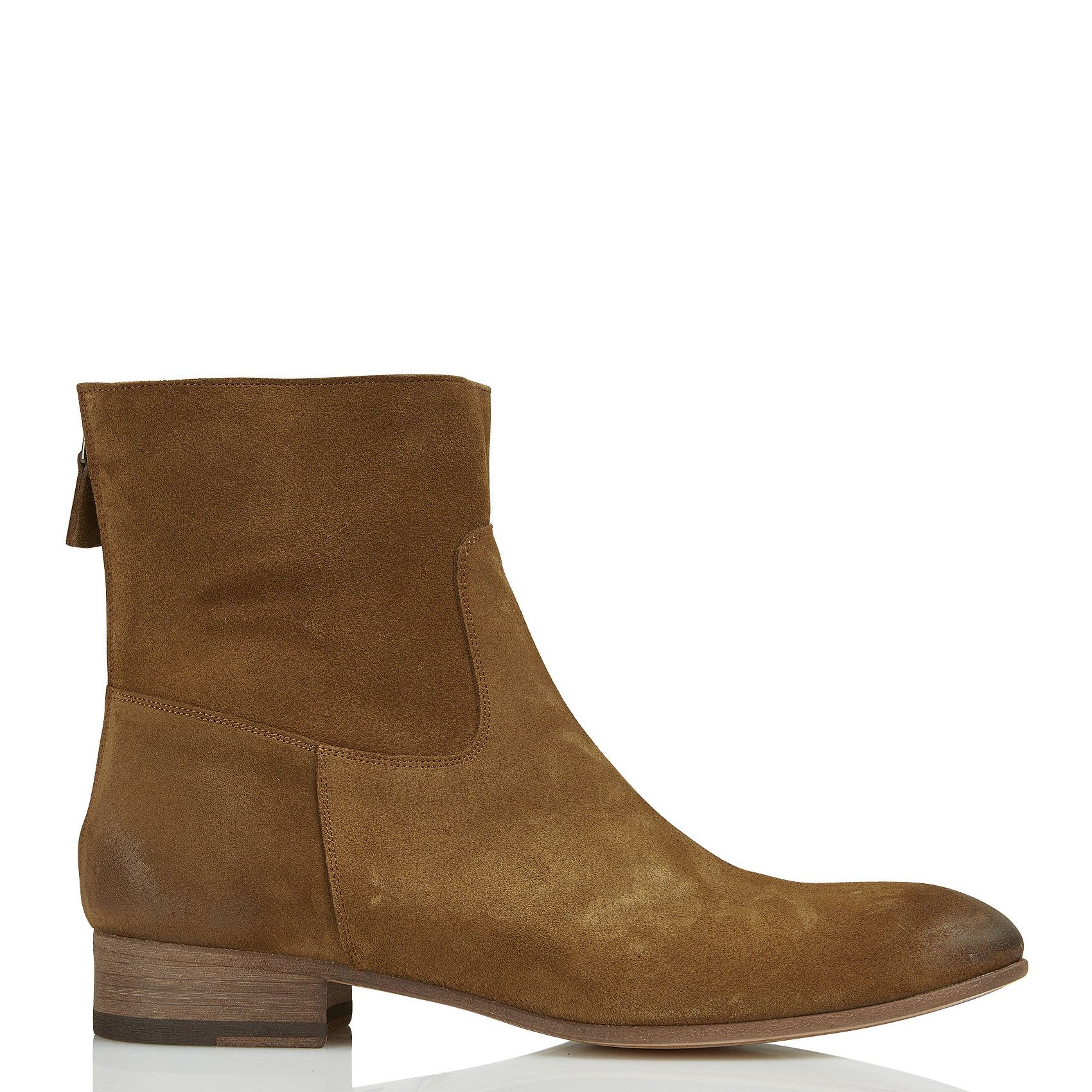 ANTHOLOGY PARIS 7227 DAIM Brown Suede ankle boots with zips