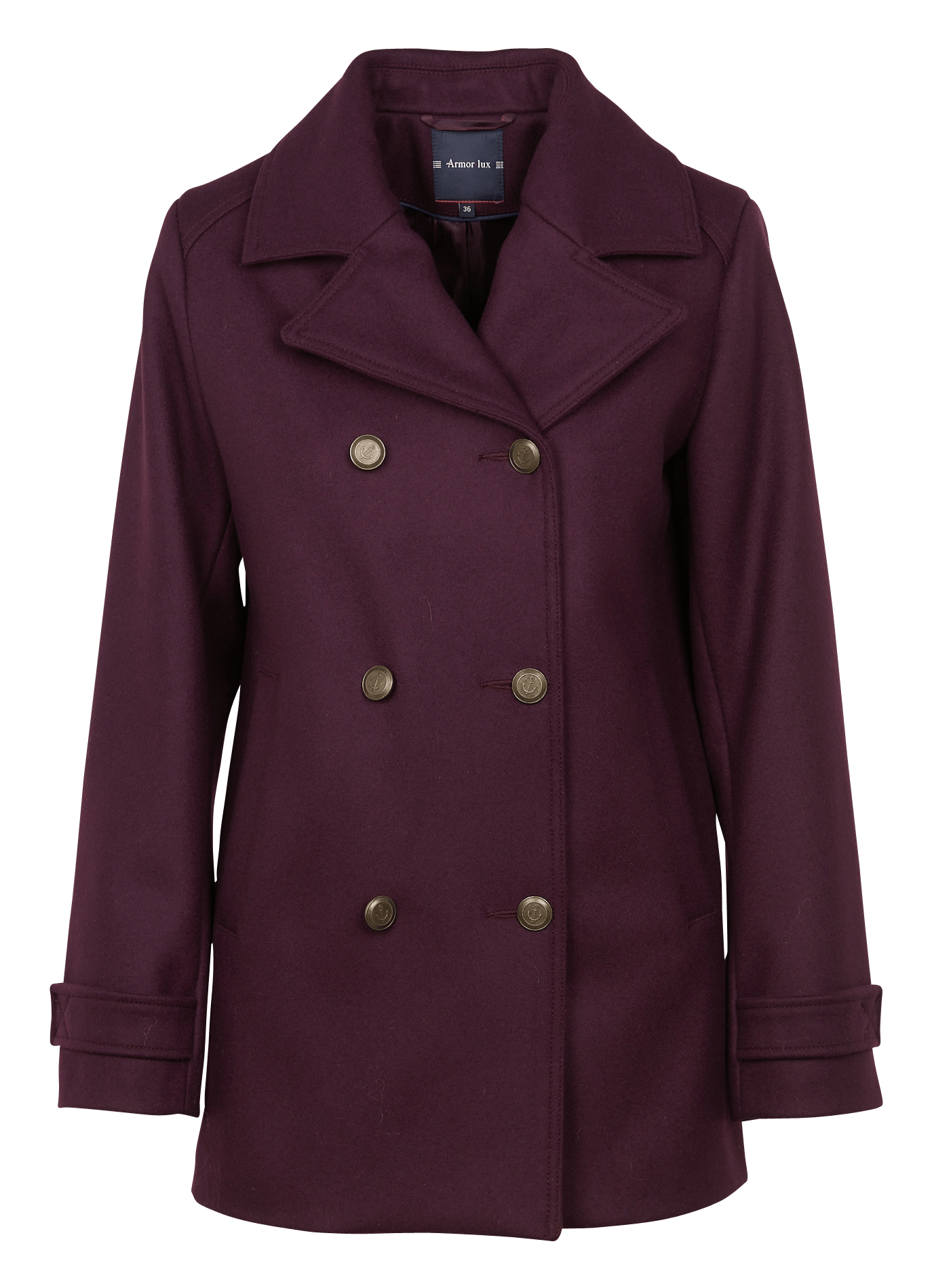 plum pea coat