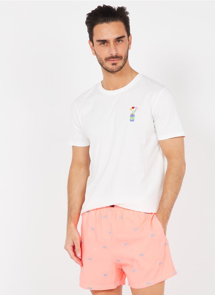 ARTHUR Pink Embroidered swim shorts