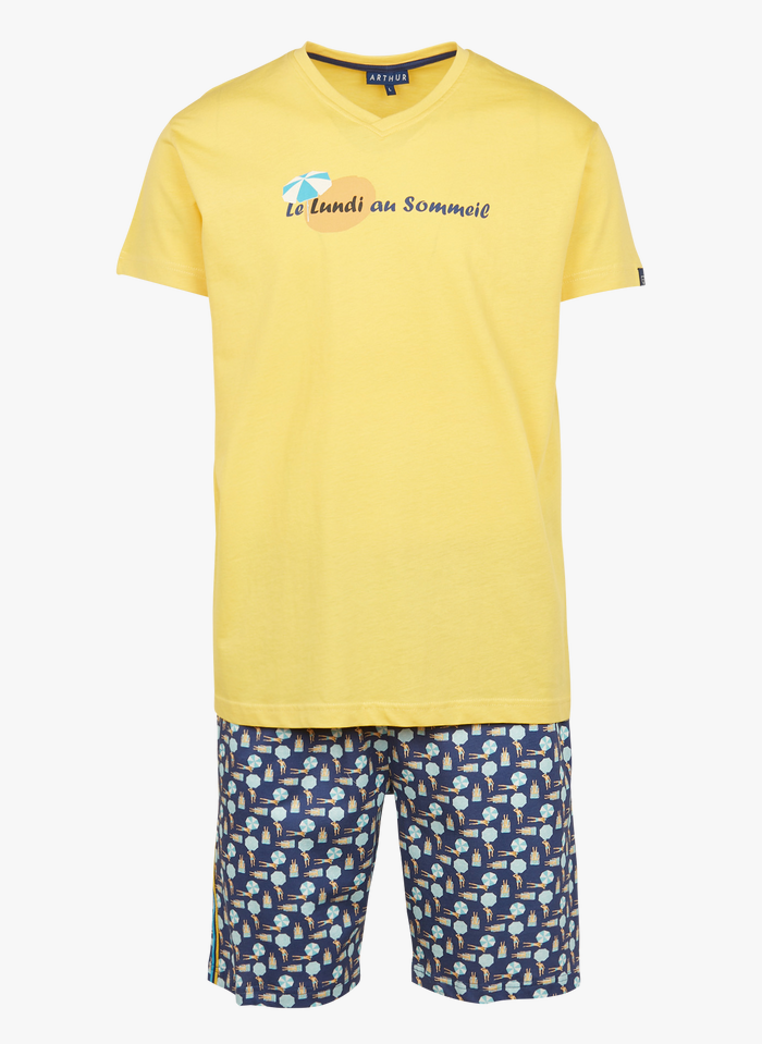 ARTHUR Blue Organic cotton pajama set
