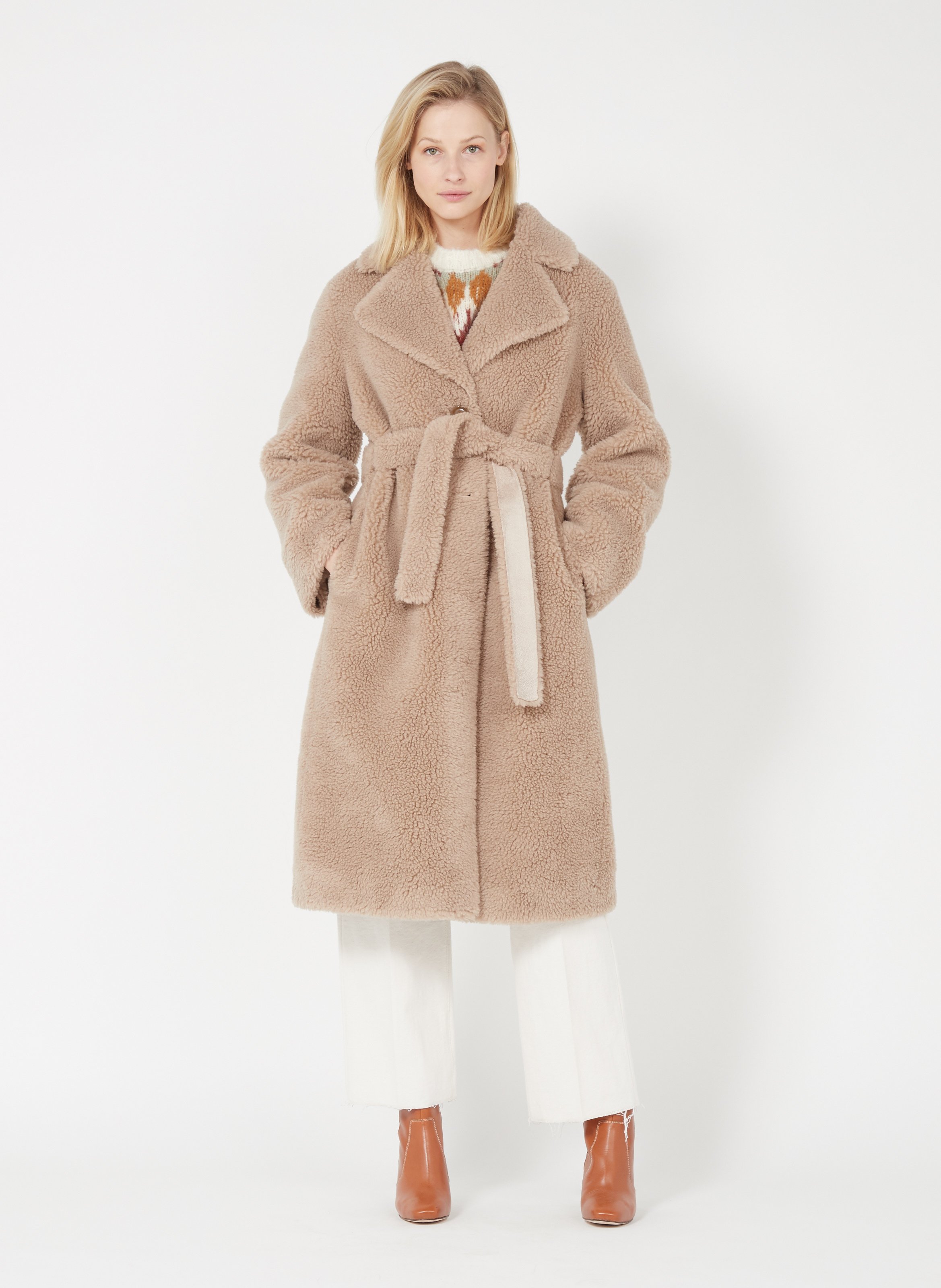 tailored teddy coat