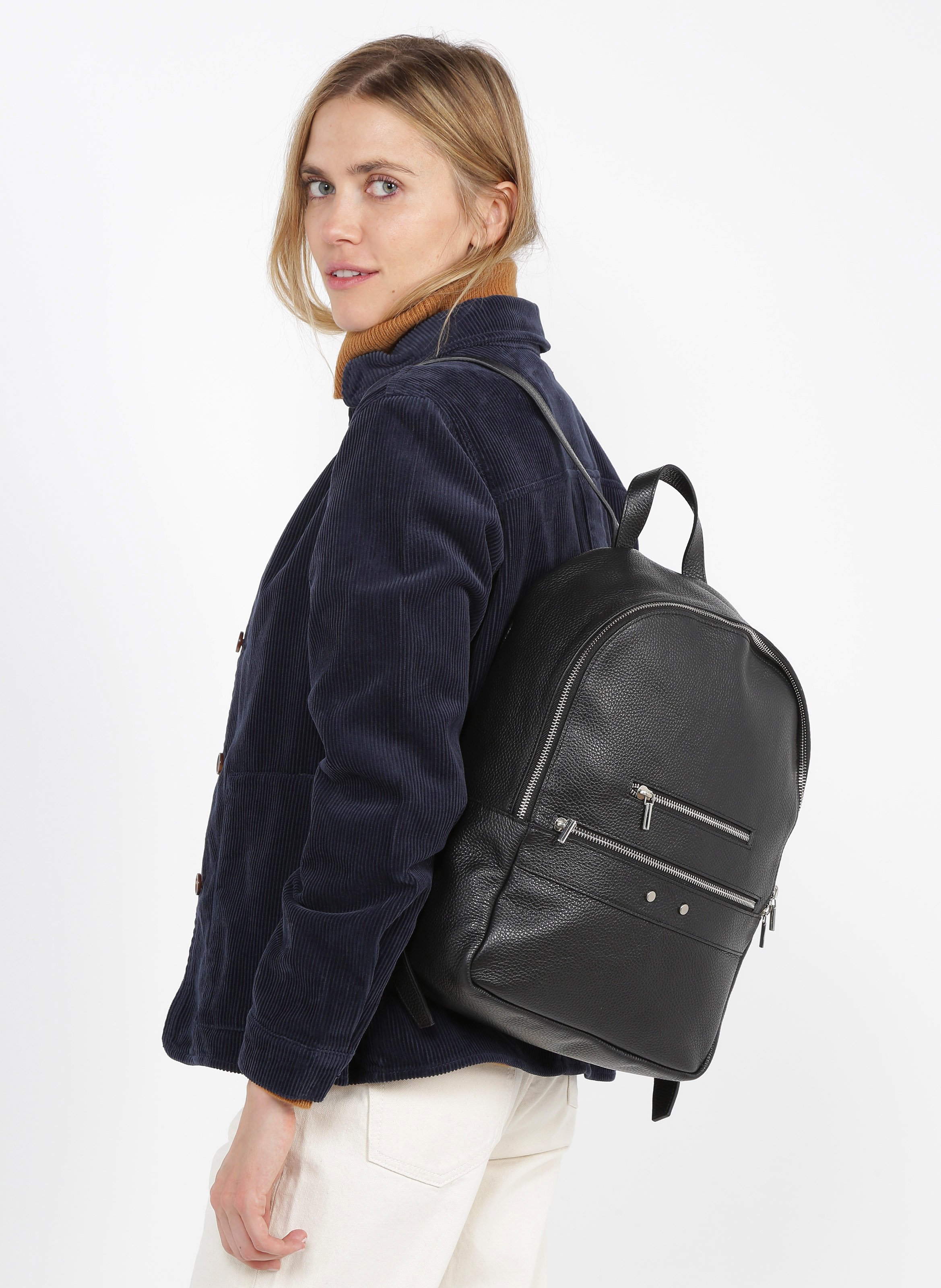 leeza pebbled large backpack