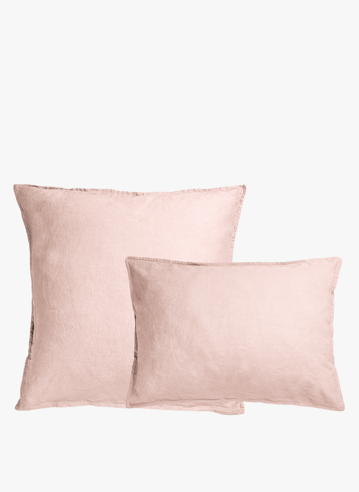 AU PRINTEMPS PARIS MAISON Pink Washed linen pillowcase