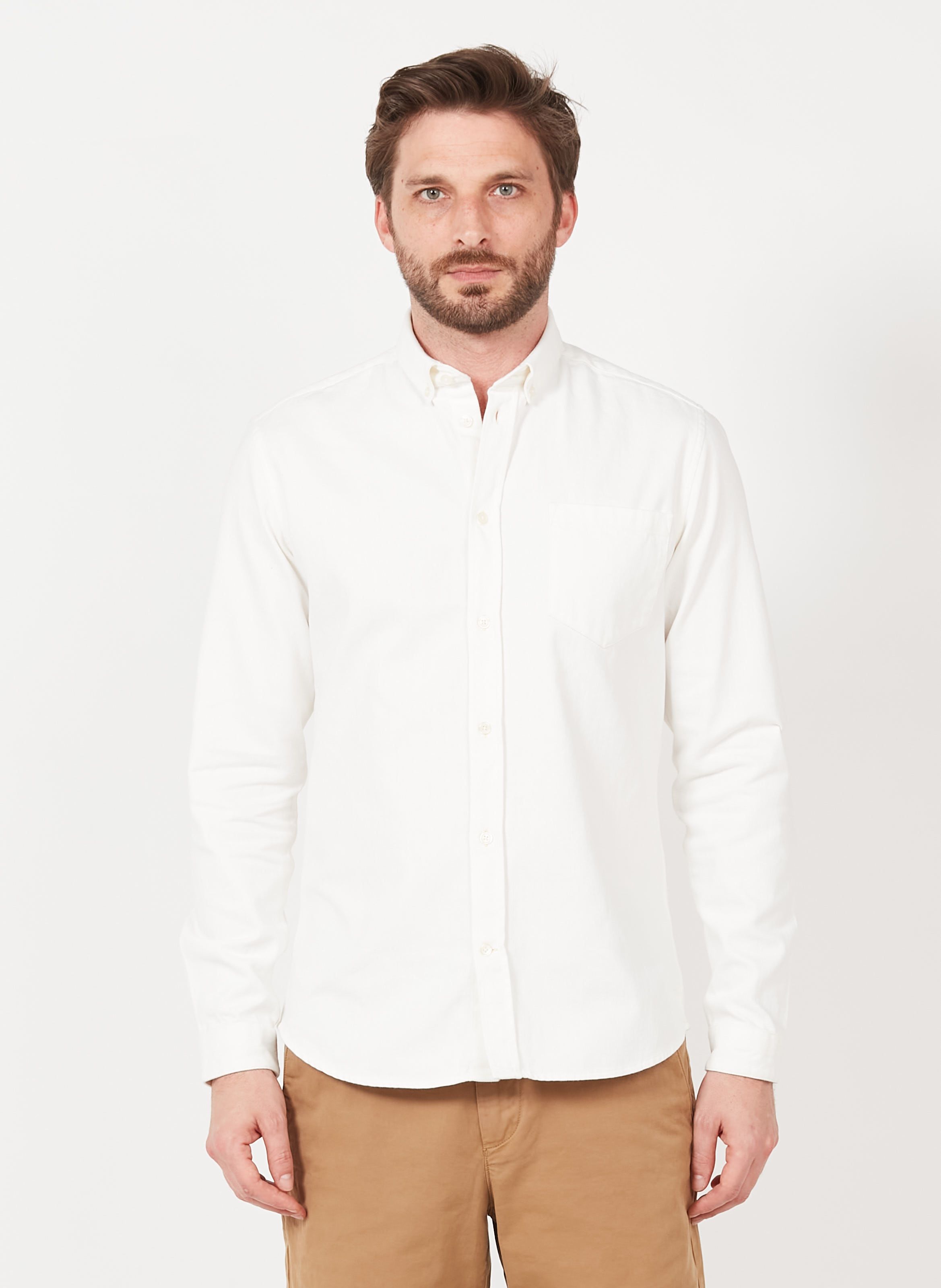 ecru slim fit dress shirt