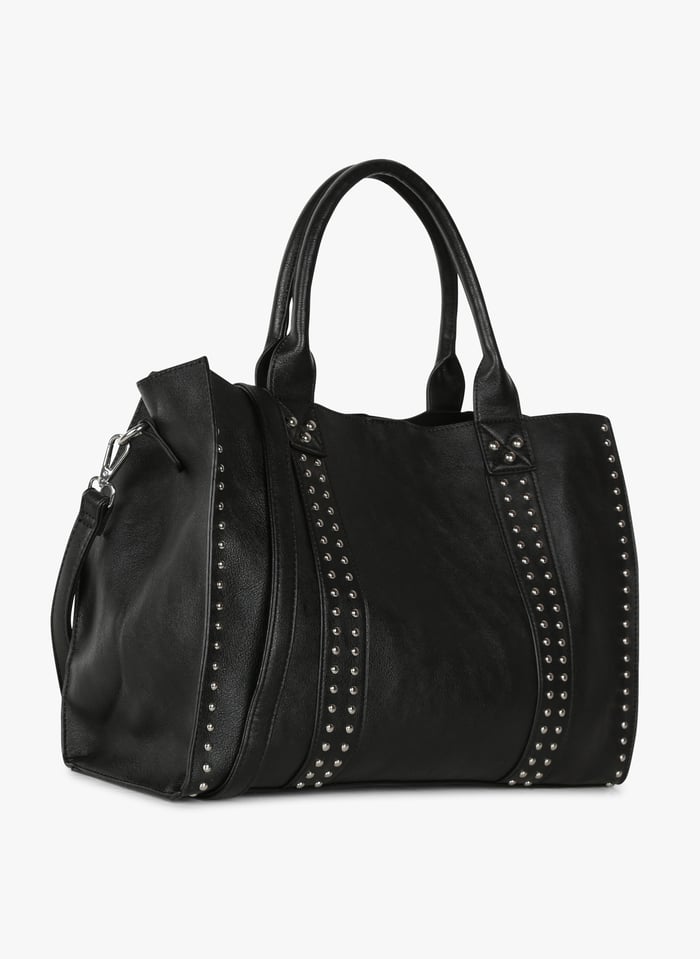 Black studded discount tote bag