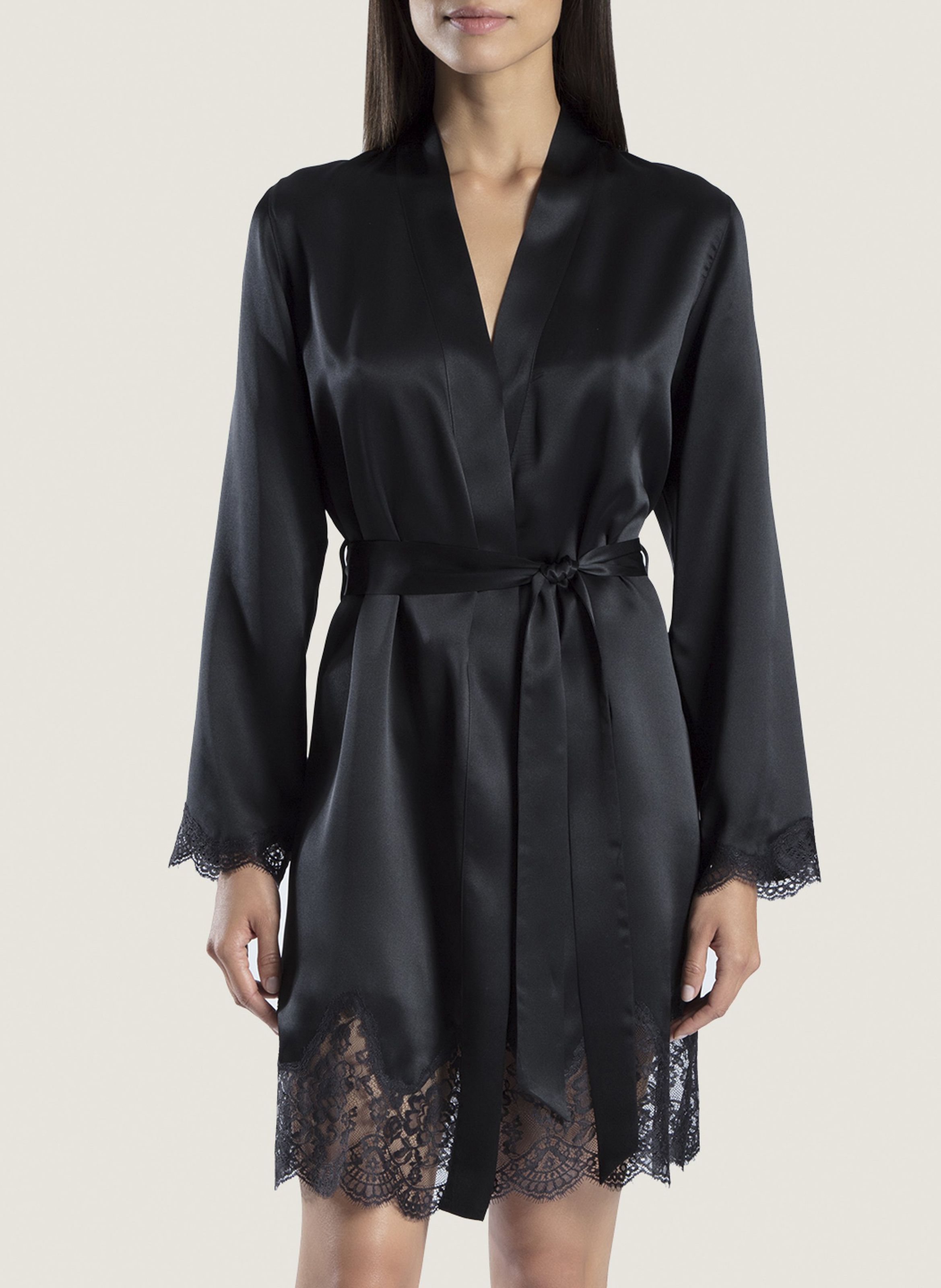 black summer dressing gown