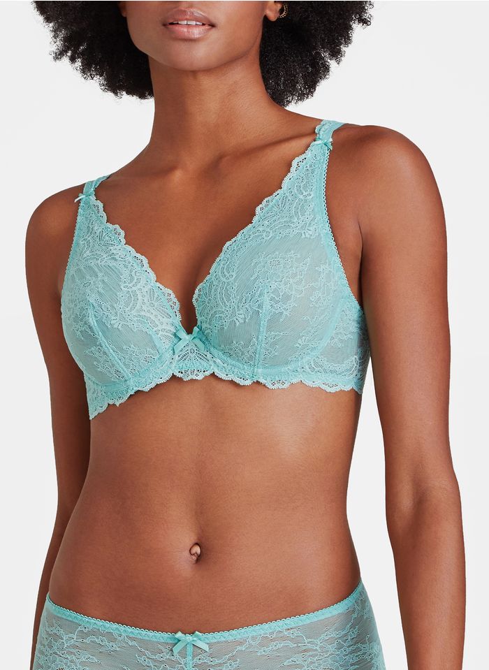 AUBADE Green Triangle bra with lace