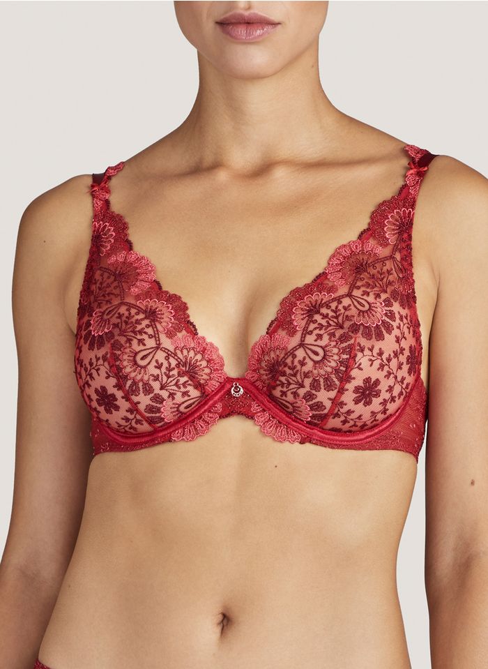 AUBADE Red Underwired lace triangle bra