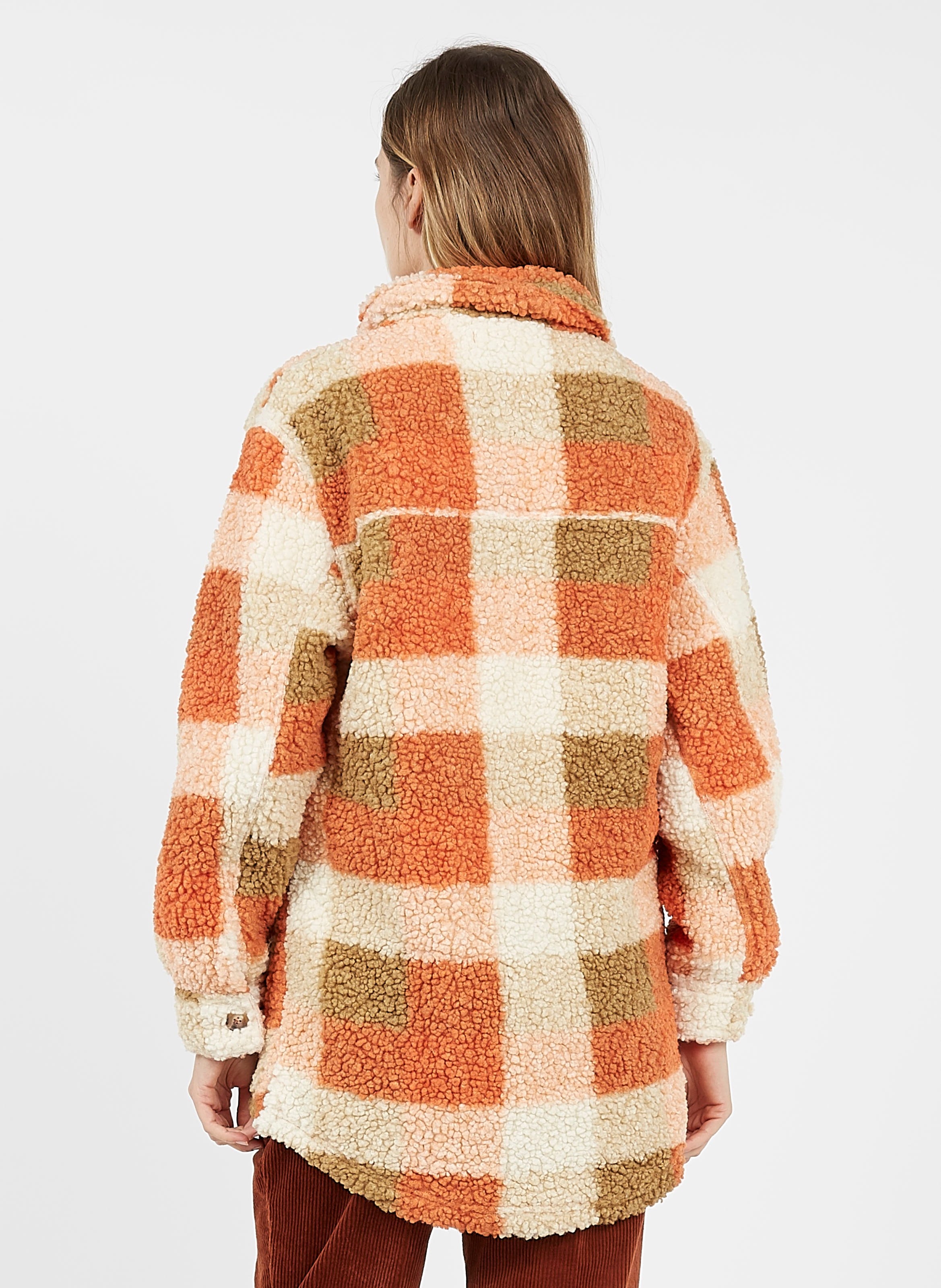 orange check coat