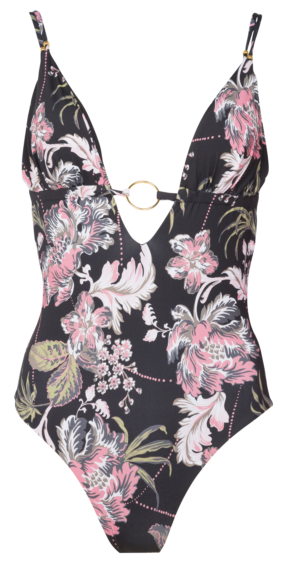 Floral Print One-piece Swimsuit Noir Banana Moon - Women | Place des ...