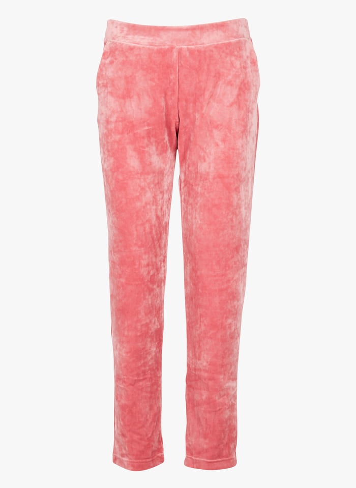 Pink velvet joggers sales