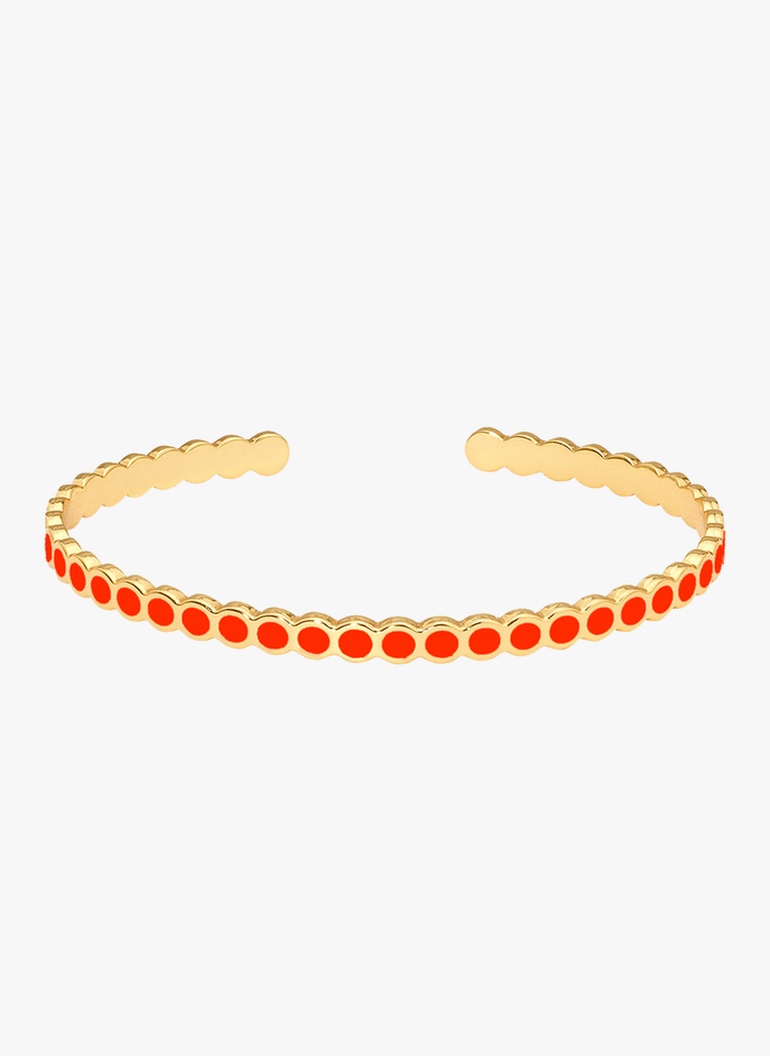 BANGLE UP Orange Adjustable gold-plated and open brass bangle with circle
