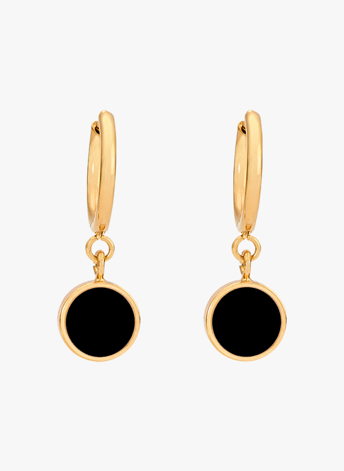 BANGLE UP Black Gold-plated brass earrings