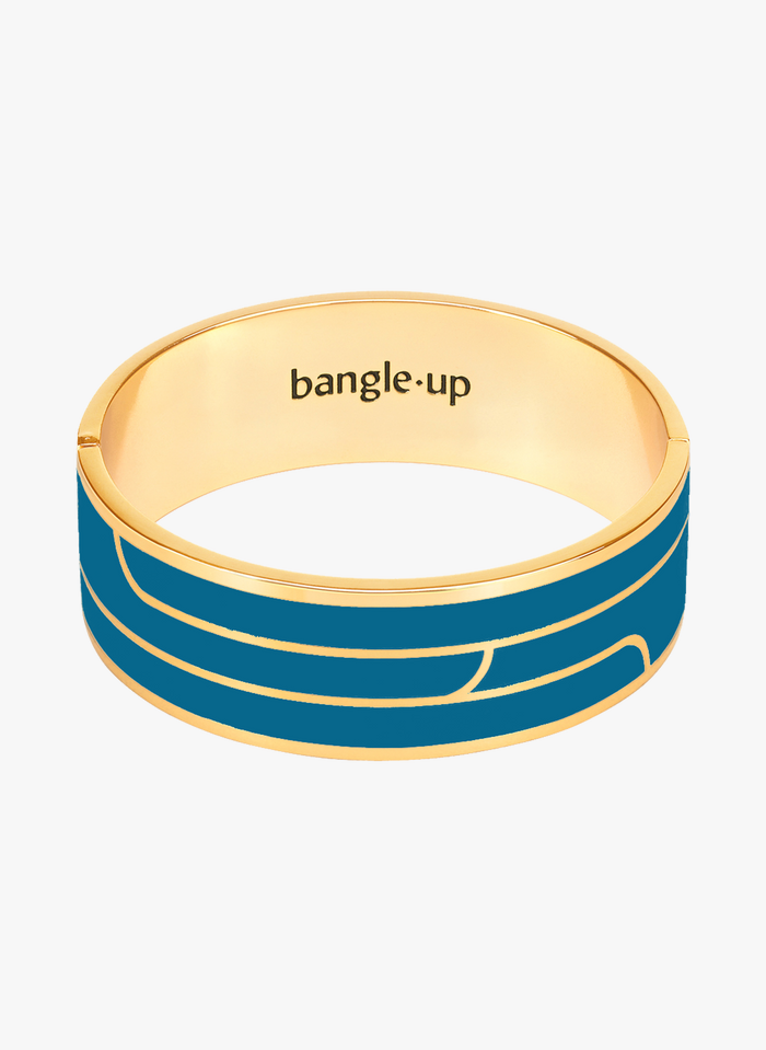 BANGLE UP Blue Graphic gold-plated metal bracelet