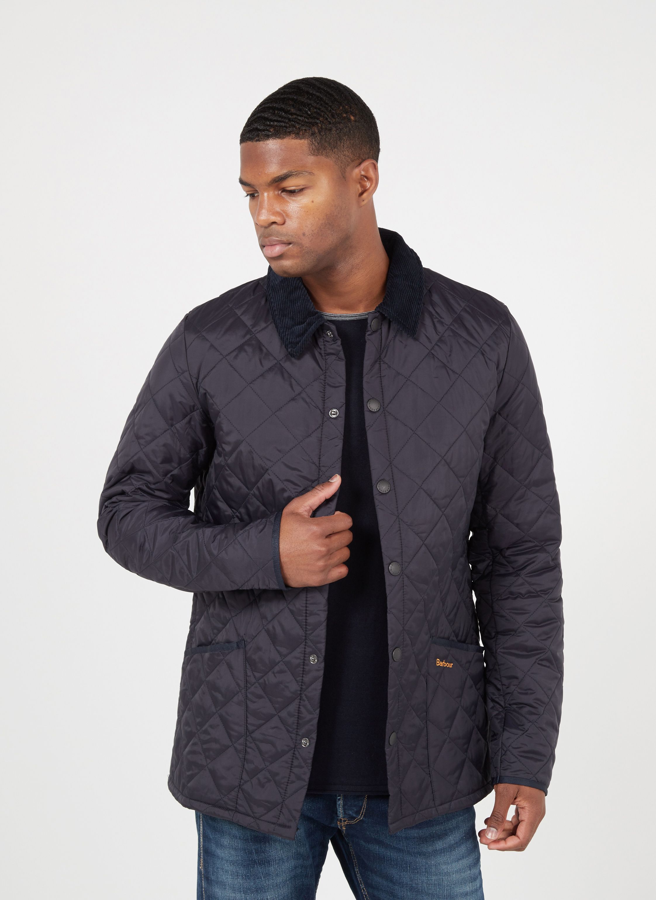 barbour jacket blue quilted