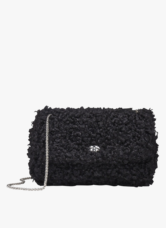 BECKSONDERGAARD Black Fluffy bag with chain shoulder strap