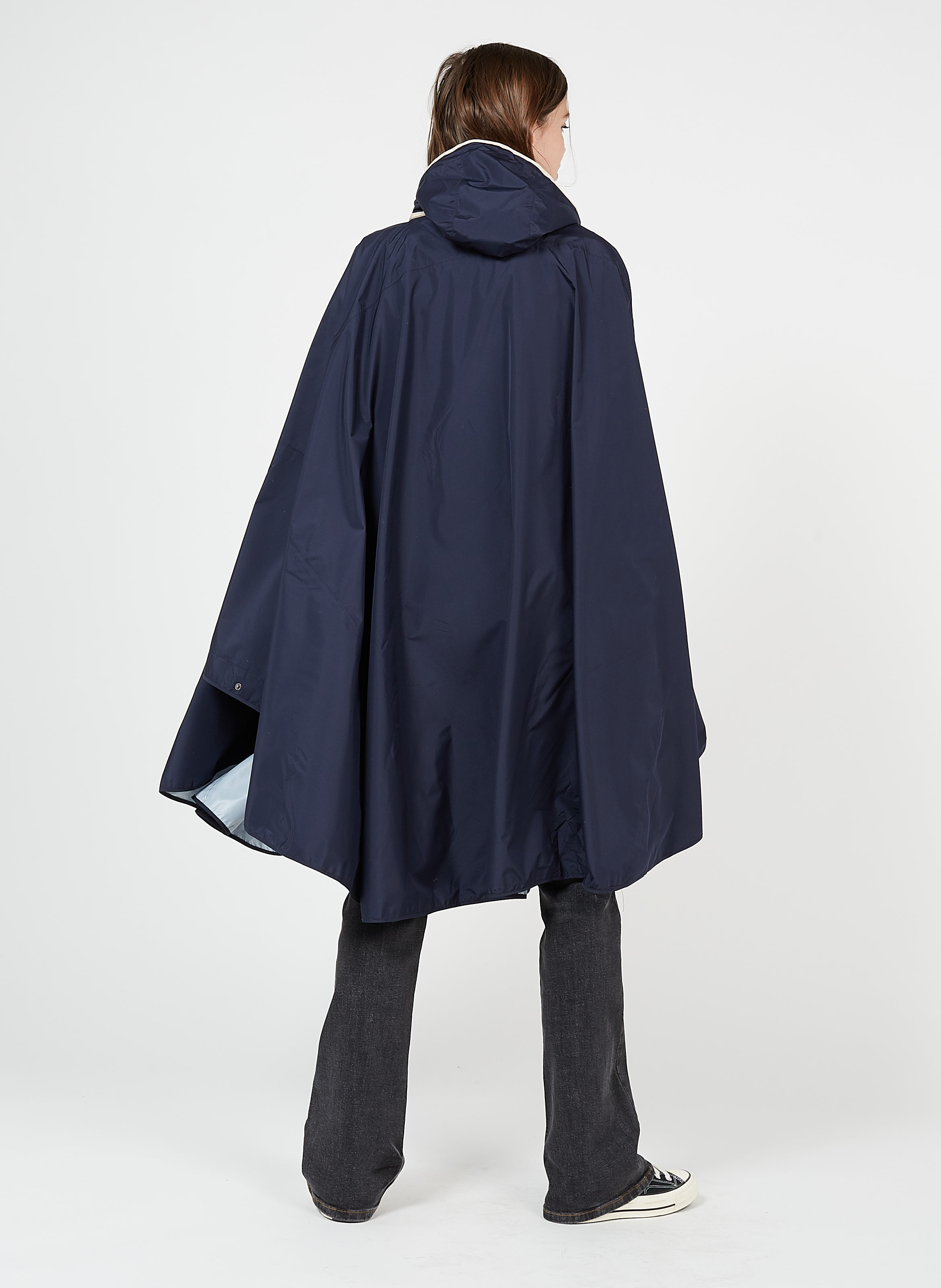 Hooded Waterproof Cape Maritime Blue Becksondergaard Women Place