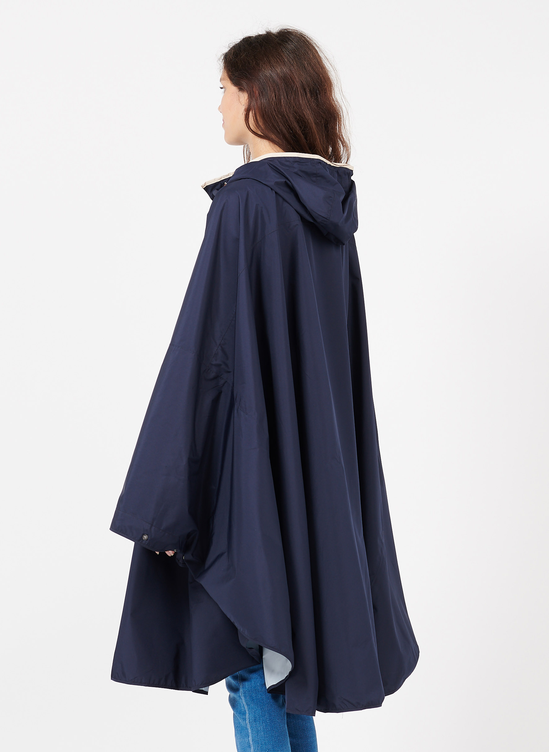 Hooded Waterproof Cape Maritime Blue Becksondergaard Women Place