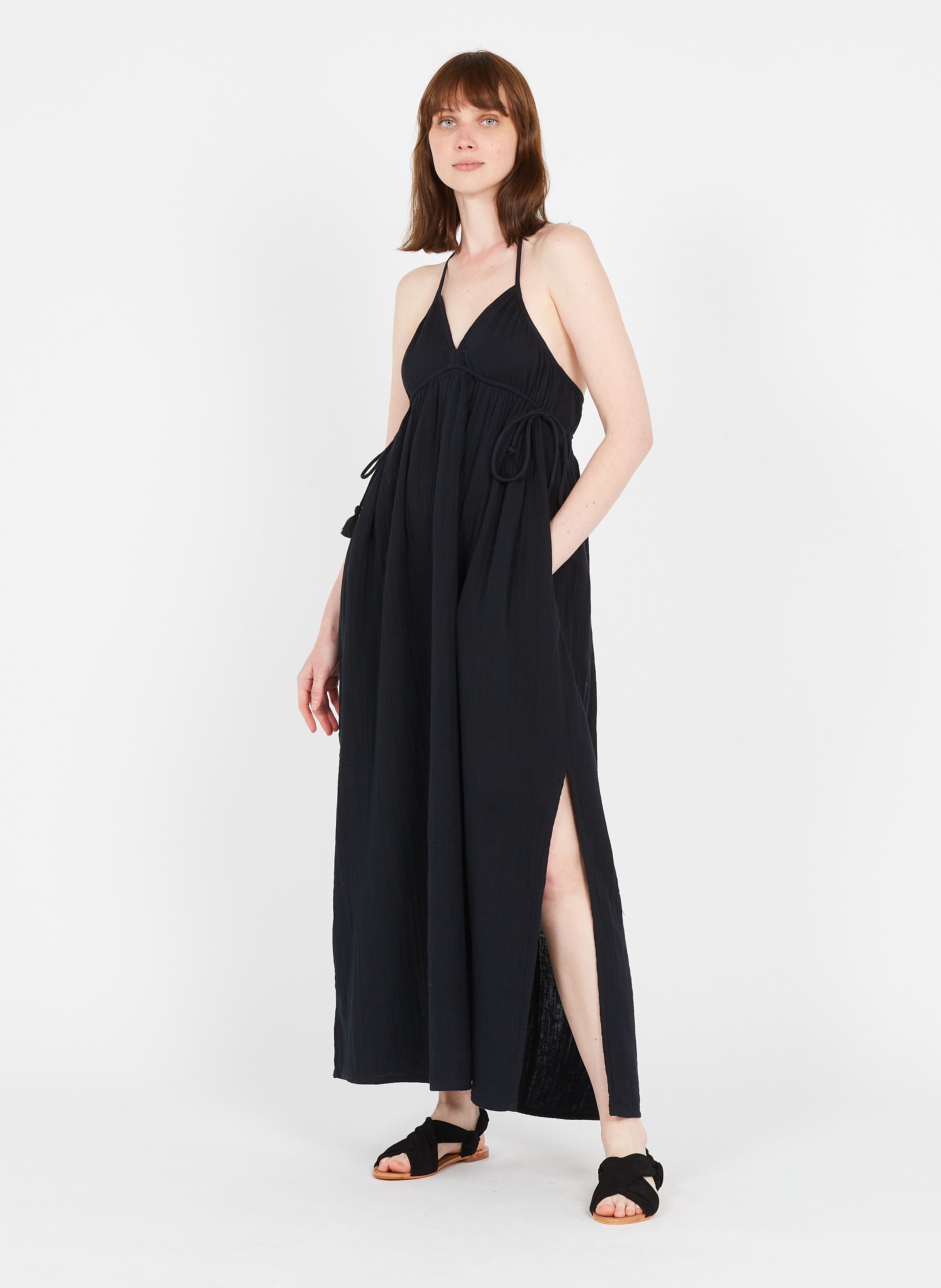 black cotton gauze dress