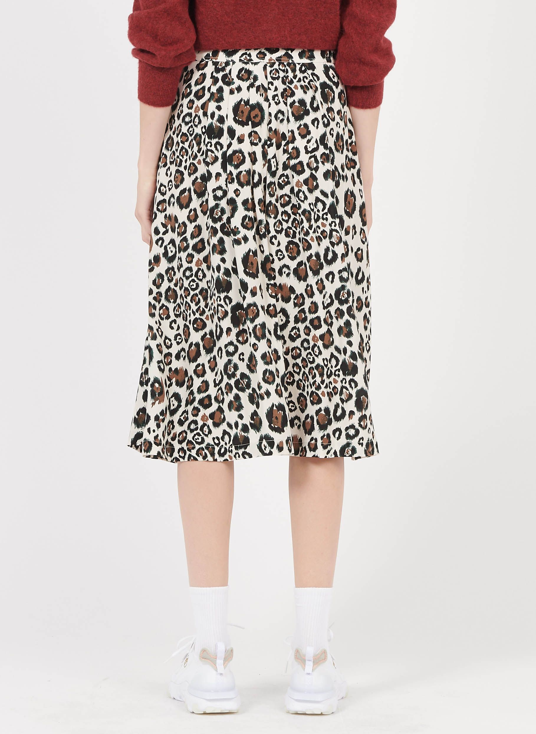 leopard print midi skirt glassons