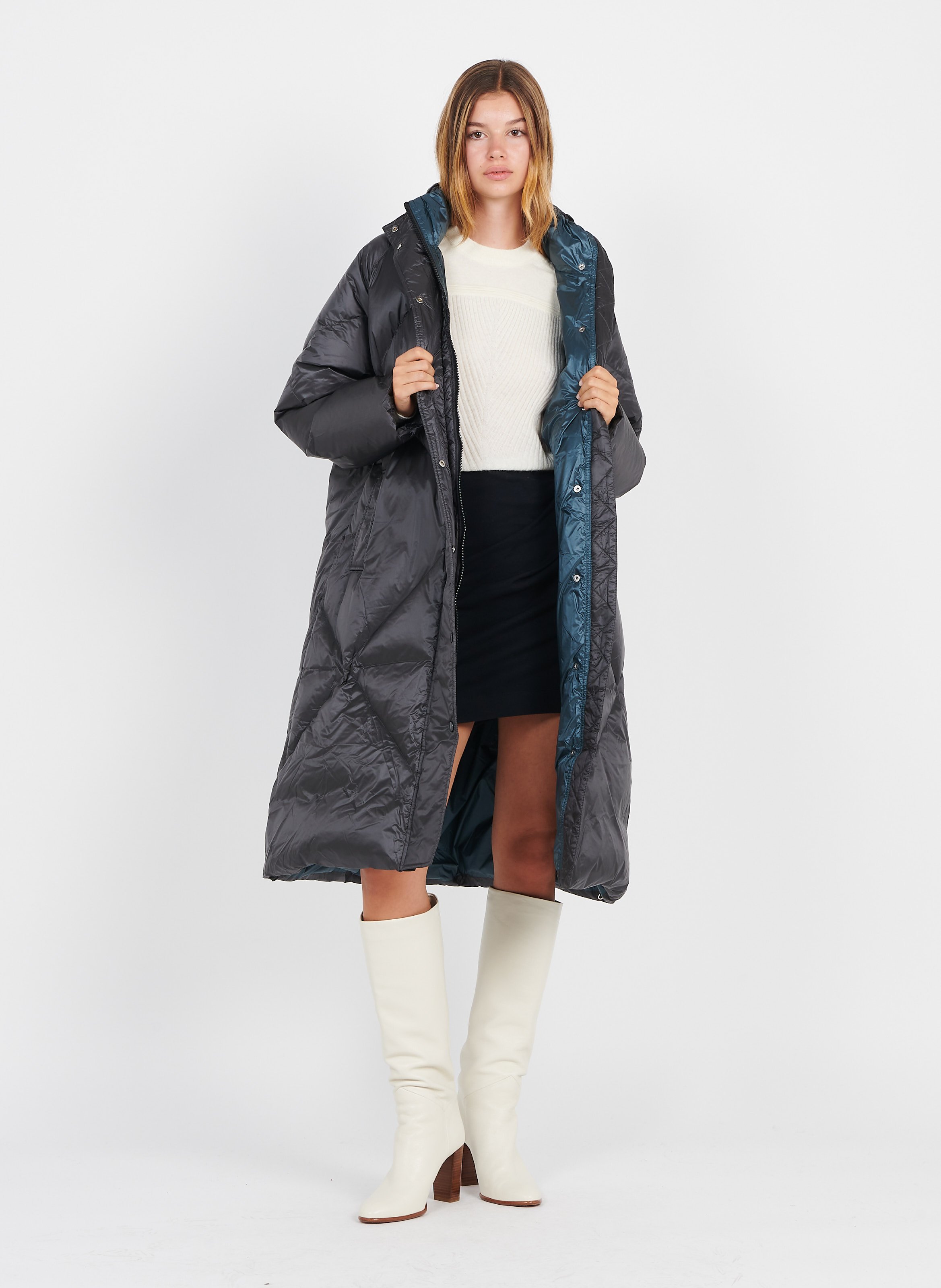 Long Quilted Padded Jacket With High Collar Pirate Bellerose Women